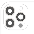 Kameralinse hinten Set mit Rahmen für iPhone 12 Pro Max, Saphir, Premium, Silber