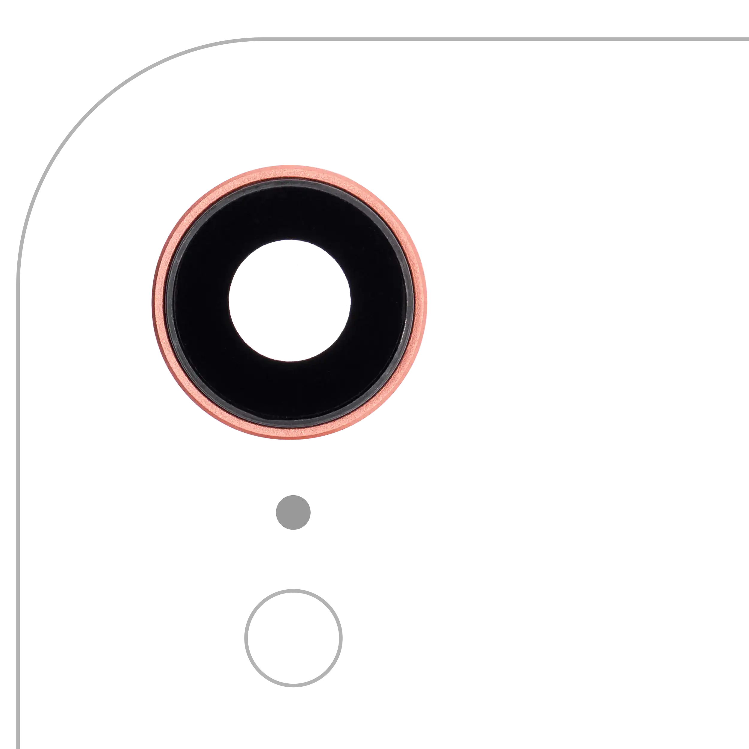 Rear Camera Lens with Holder and Bezel for iPhone XR (Coral) (10-Pack) (Genuine Sapphire Premium)