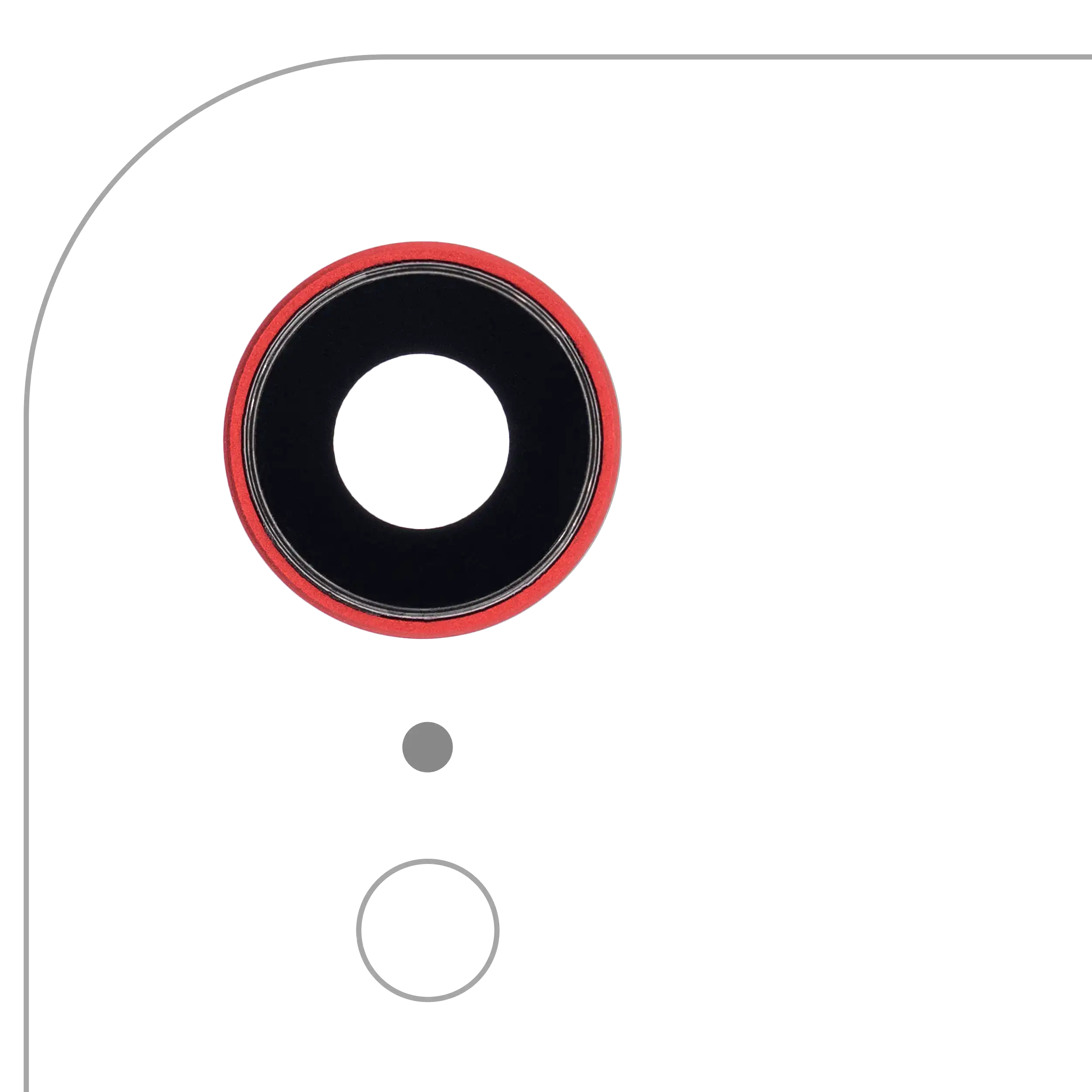 Kameralinse hinten mit Rahmen für iPhone XR Rot (10er-Pack) Premium Echt Saphir