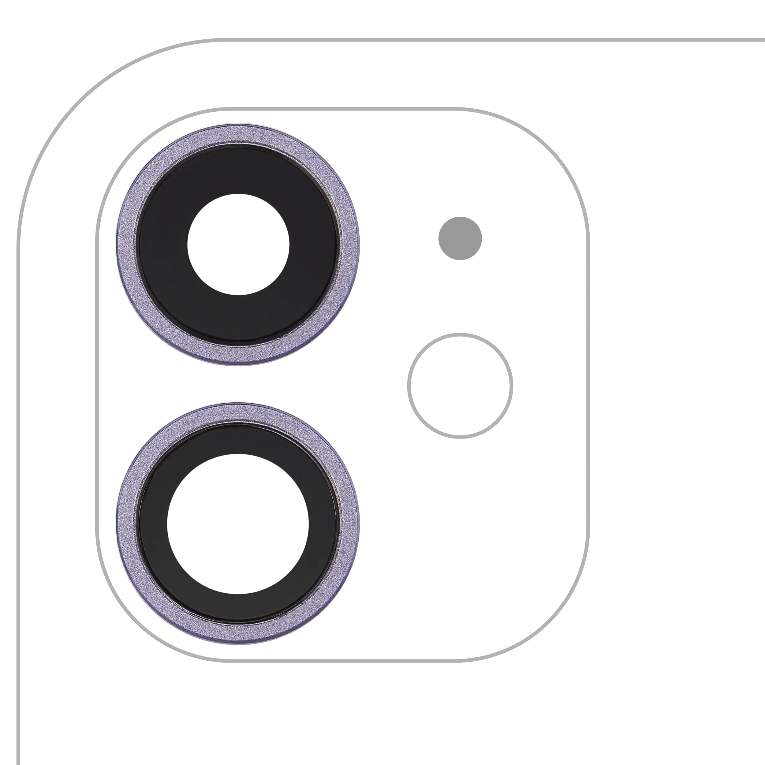 Kameralinse hinten mit Rahmen & Halterung für iPhone 11 Lila Aftermarket Plus