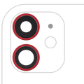 Rear Camera Lens with Holder and Bezel for iPhone 11 (2 Piece) (Aftermarket Plus) (Red)