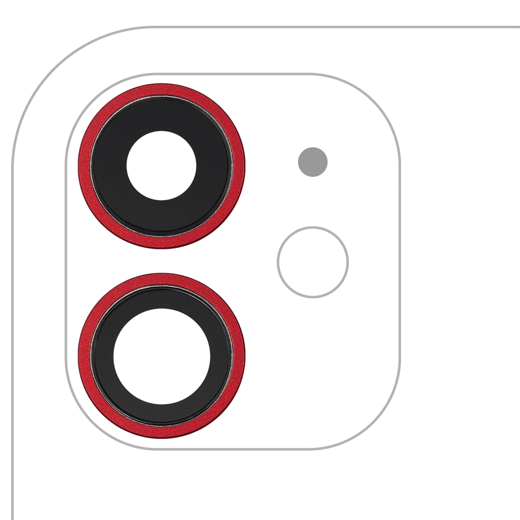 Kameralinse hinten mit Halterung & Bezel für iPhone 11 (Rot) (Aftermarket+)