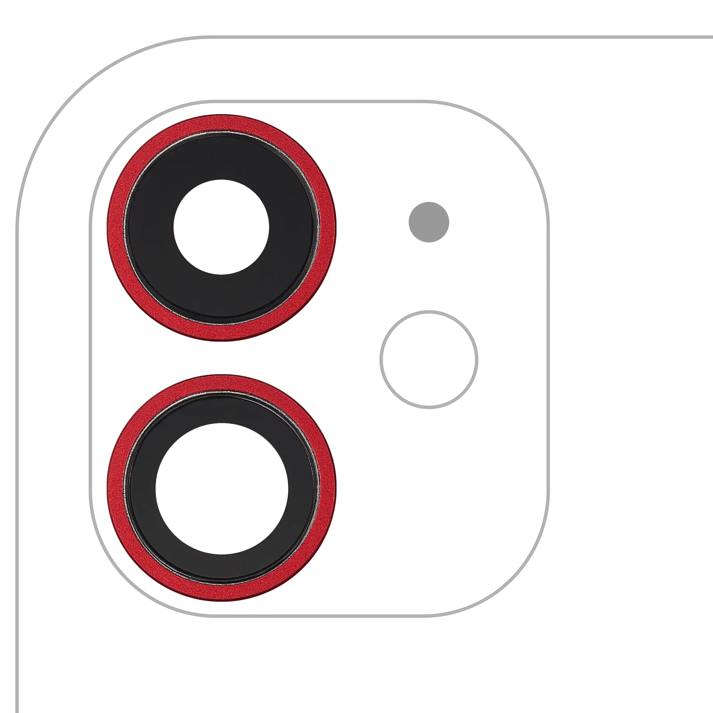 Kameralinse hinten mit Halterung & Bezel für iPhone 11 (Rot) (Aftermarket+)