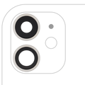 Rear Camera Lens with Holder and Frame for iPhone 11 (2 pcs) (Aftermarket Plus) (White)