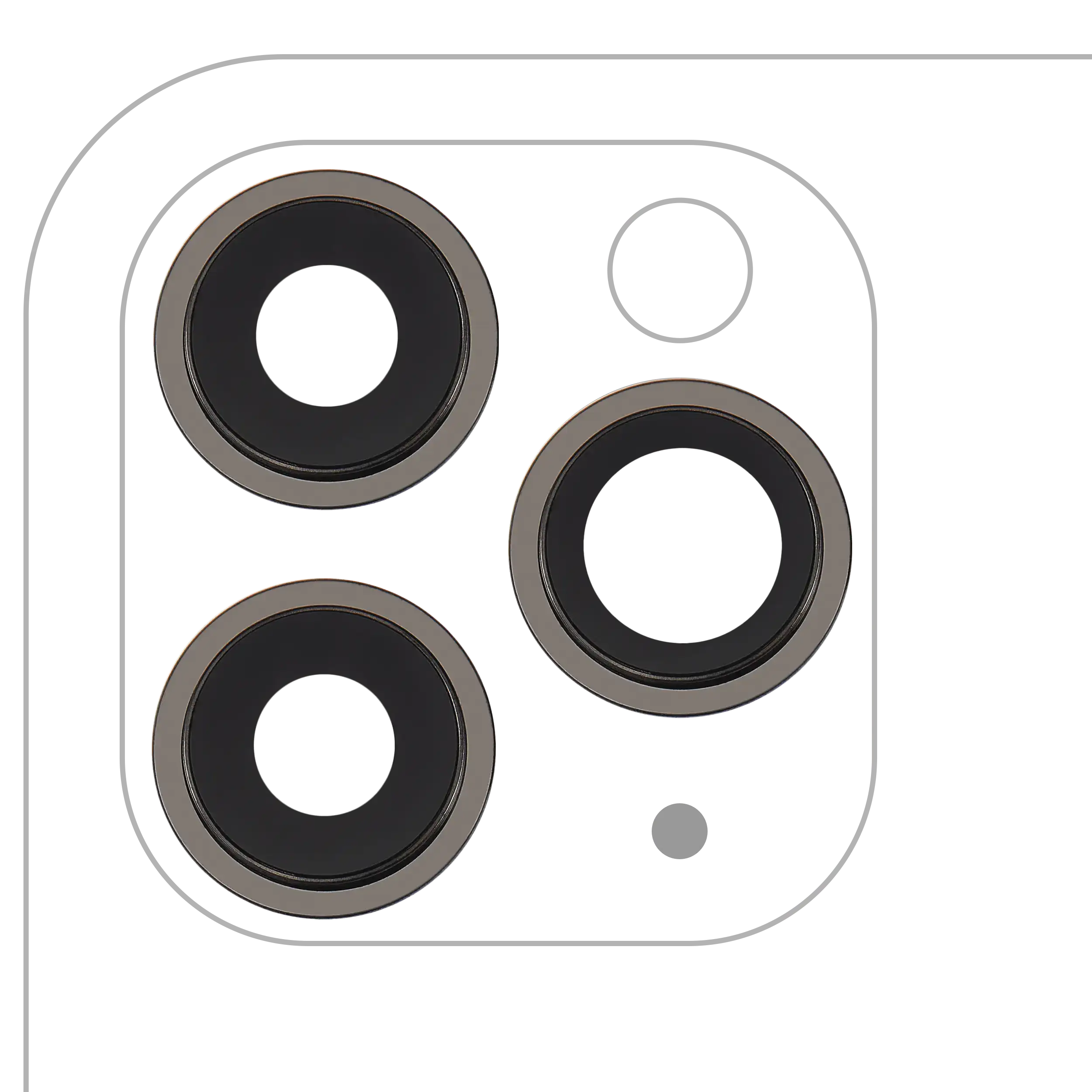 Rückkamera-Set (Objektiv+Rahmen) für iPhone 11 Pro/Pro Max, Schwarz, Aftermarket