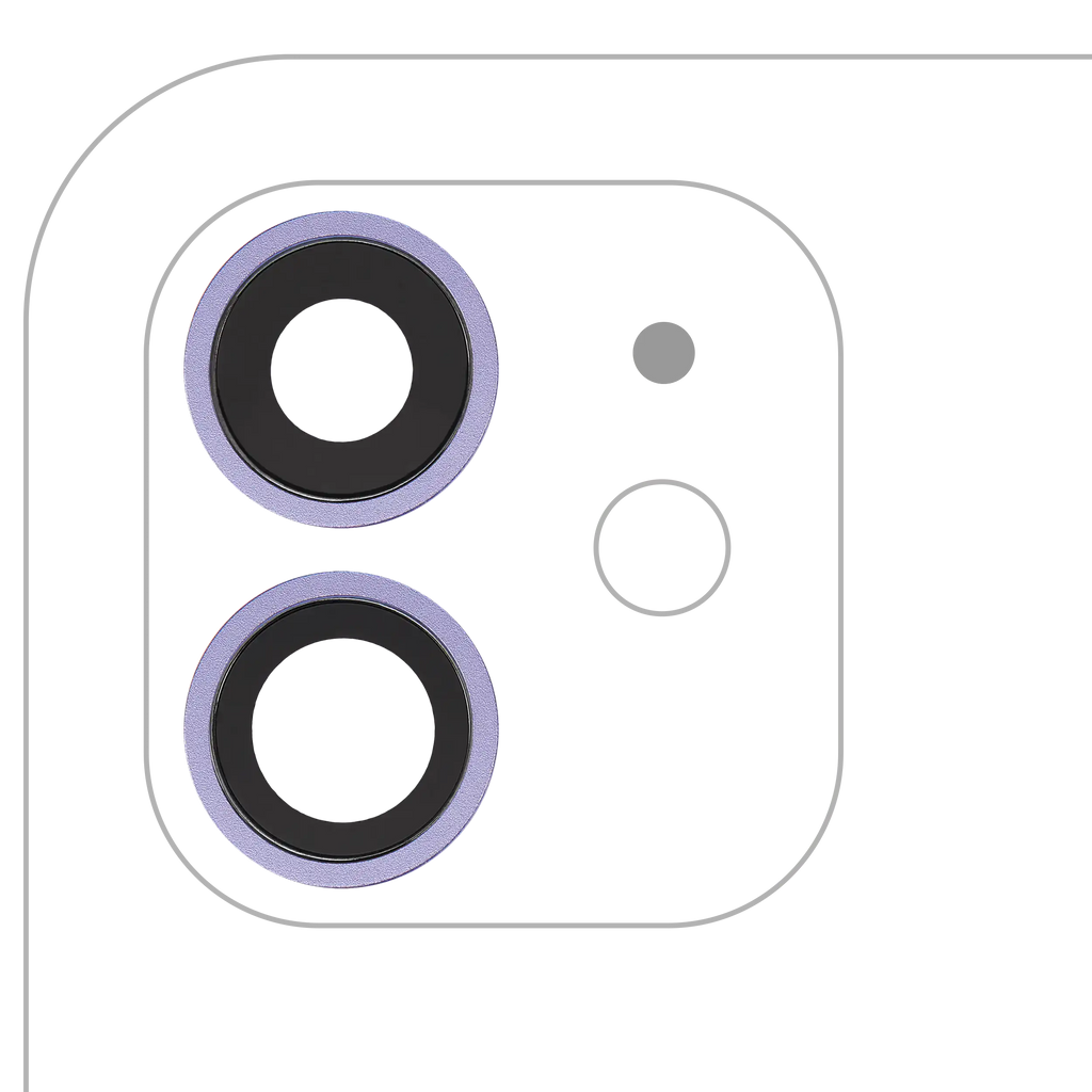 Rear Camera Lens with Holder and Frame for iPhone 12 / 12 Mini (Aftermarket Plus) (Purple)