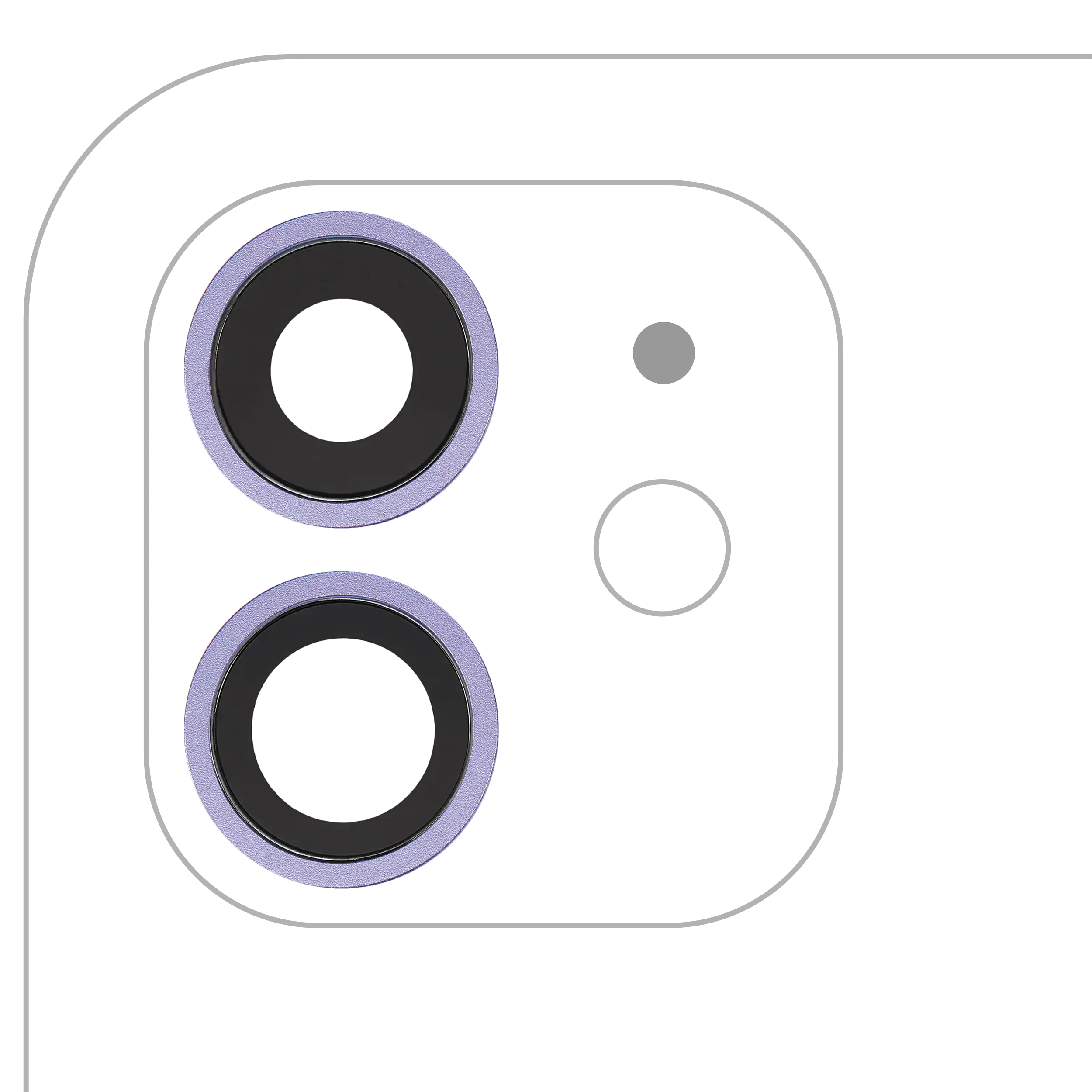 Rear Camera Lens with Holder and Frame for iPhone 12 / 12 Mini (Aftermarket Plus) (Purple)