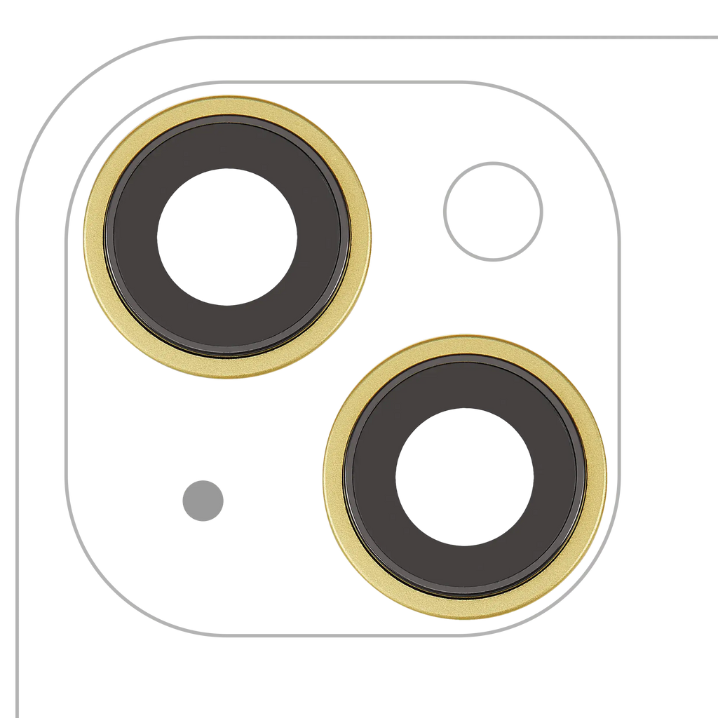Rear Camera Lens with Holder and Frame for iPhone 14 / 14 Plus (2-piece set) (Premium) (Yellow)
