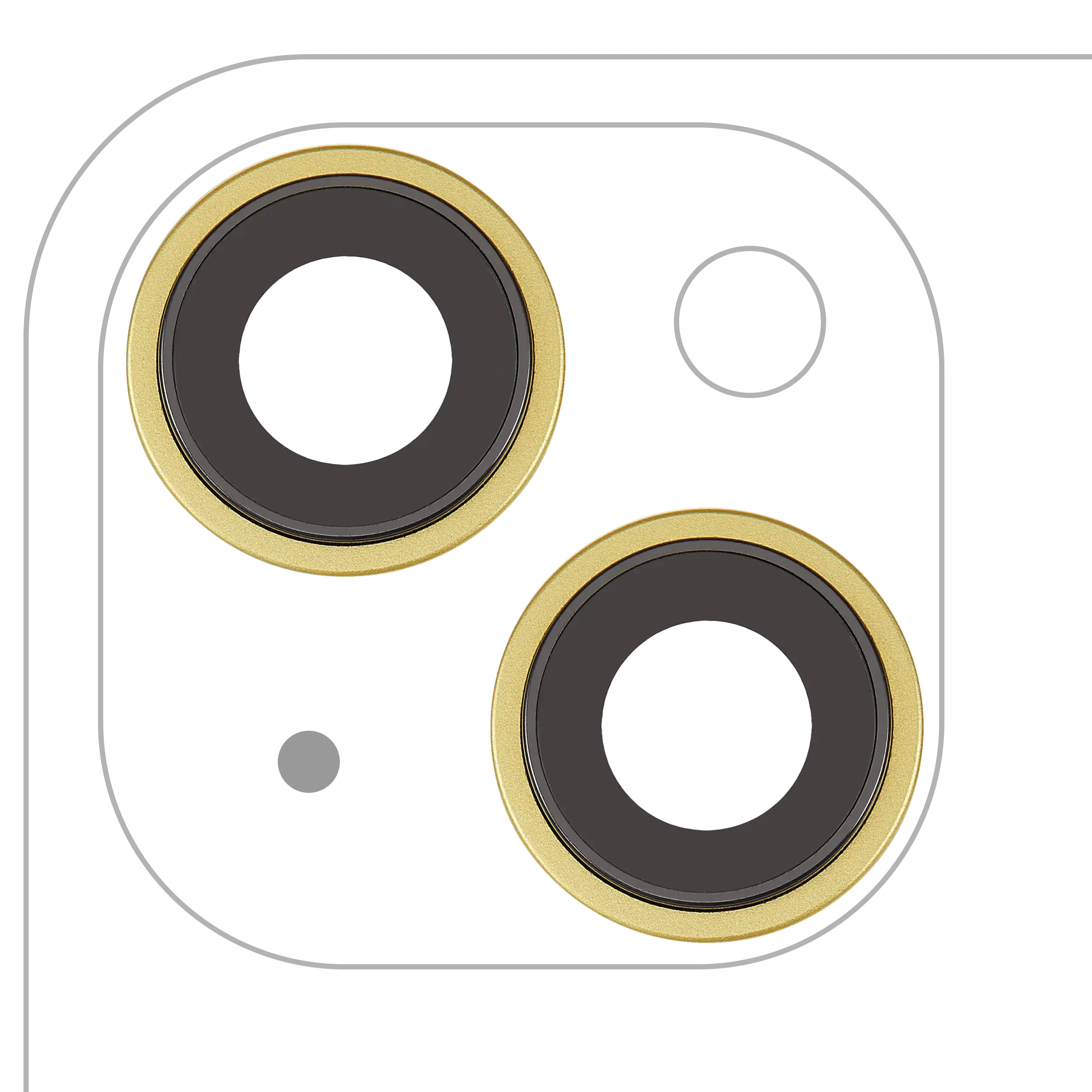 Rear Camera Lens with Holder and Frame for iPhone 14 / 14 Plus (2-piece set) (Premium) (Yellow)