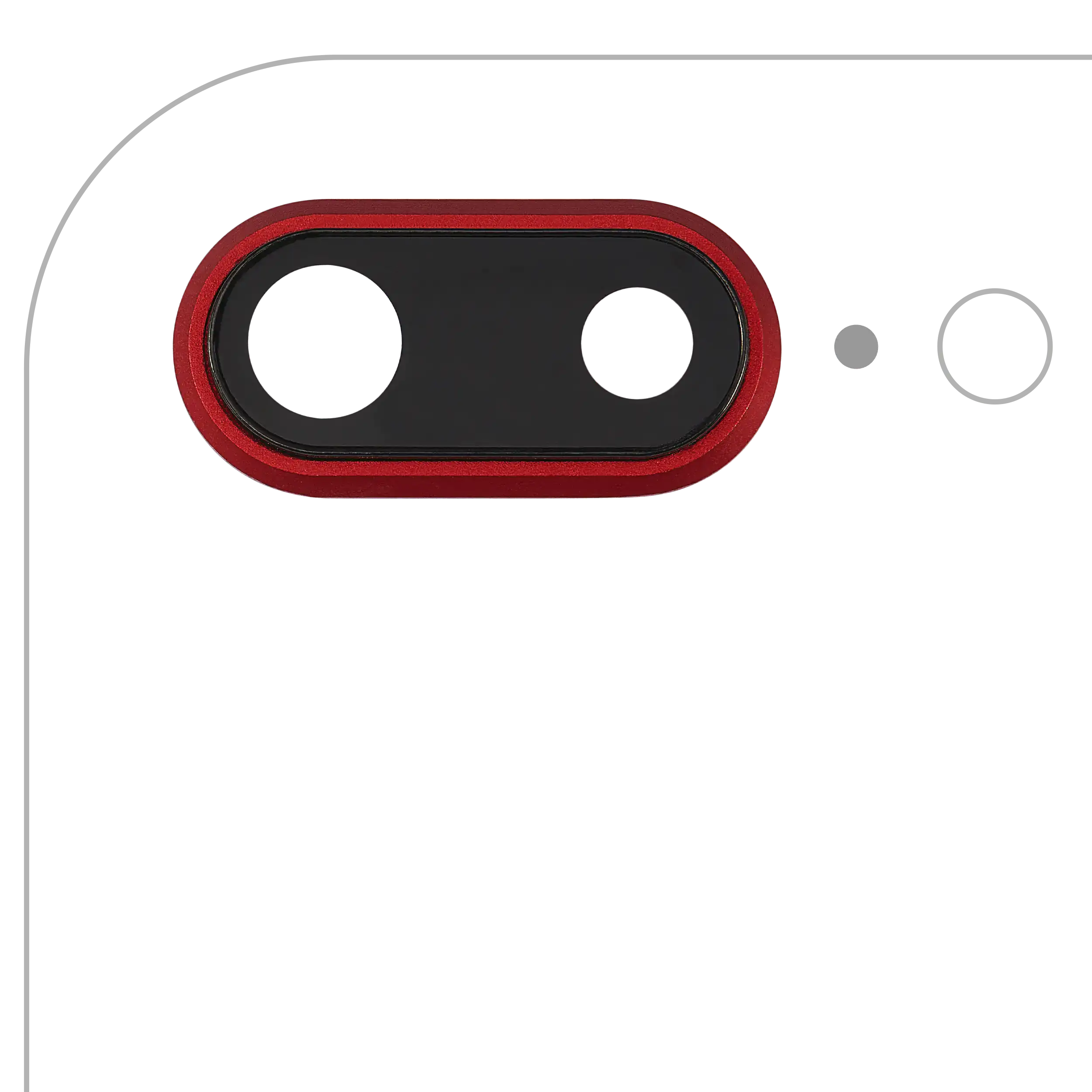 10x Kameralinse hinten mit Bracket+Rahmen für iPhone 8 Plus Rot (Aftermarket Plu