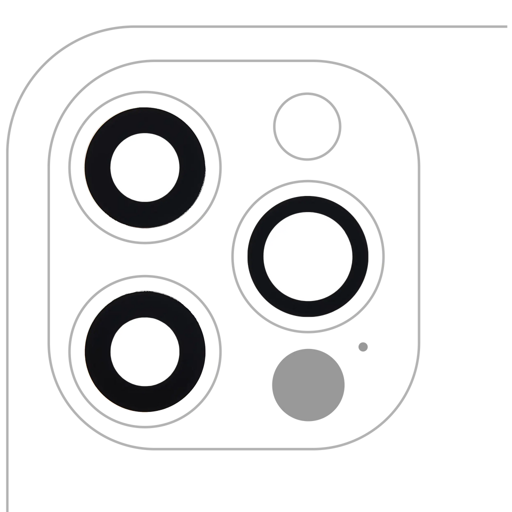 Rear Camera Lens (Glass Only) with Adhesive for iPhone 12 Pro (3-piece set) (10-pack) (Premium) (Real Sapphire)