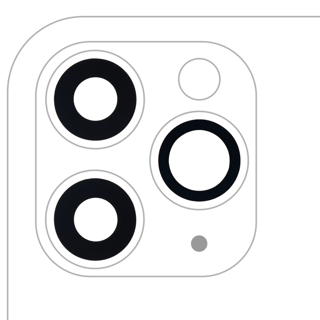 Rear Camera Lens (Glass Only) with Adhesive for iPhone 11 Pro / Pro Max (3-piece set) (10-pack) (Aftermarket Plus)