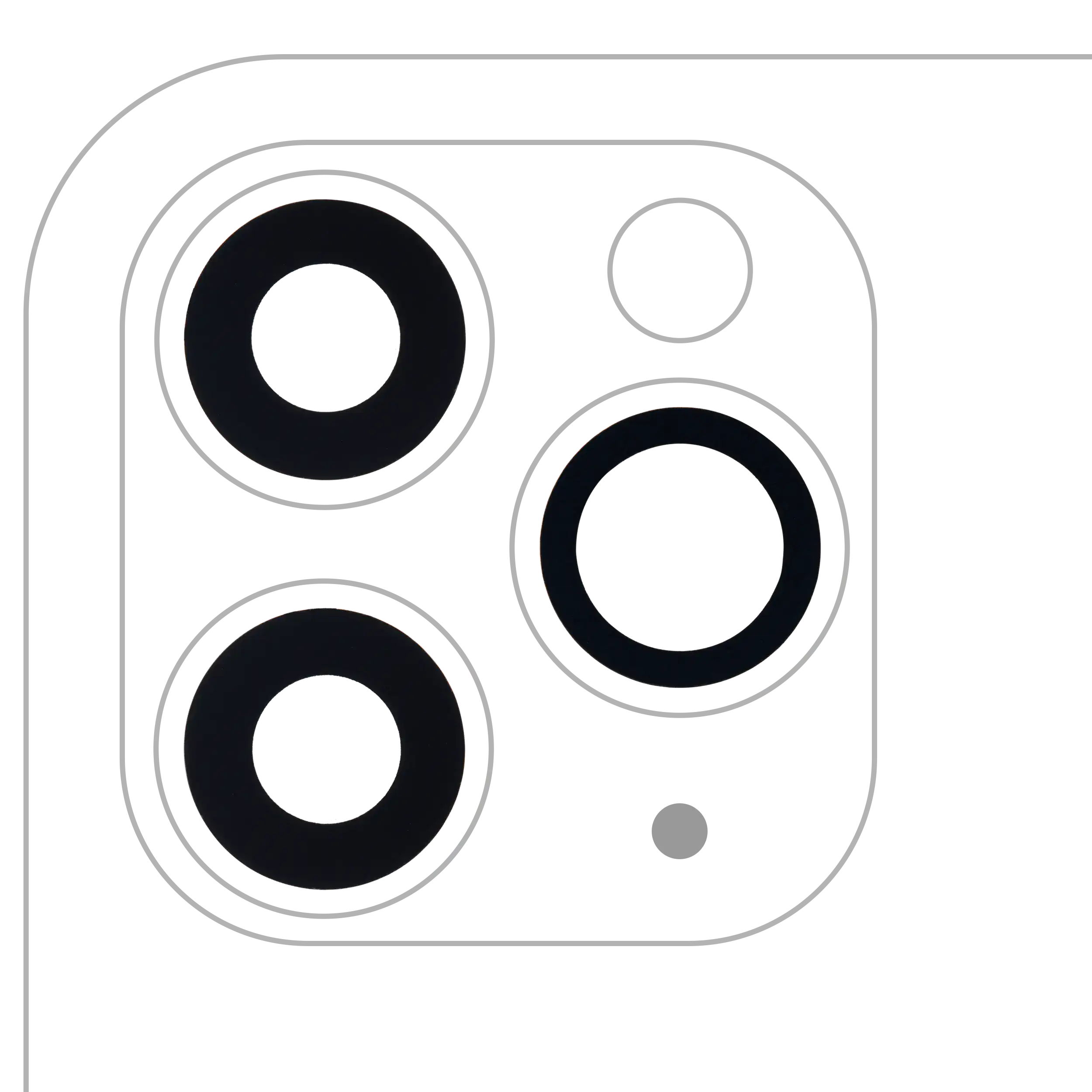 Rear Camera Lens (Glass Only) with Adhesive for iPhone 11 Pro / Pro Max (3-piece set) (10-pack) (Aftermarket Plus)