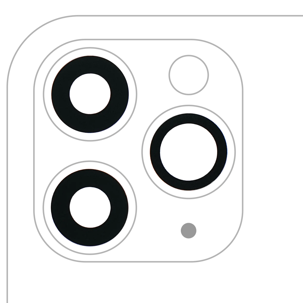 Camera Glass Back (Glass Only) with Adhesive Pad for iPhone 11 Pro/Pro Max, 3-Piece Set (10-Pack), Real Sapphire / Premium