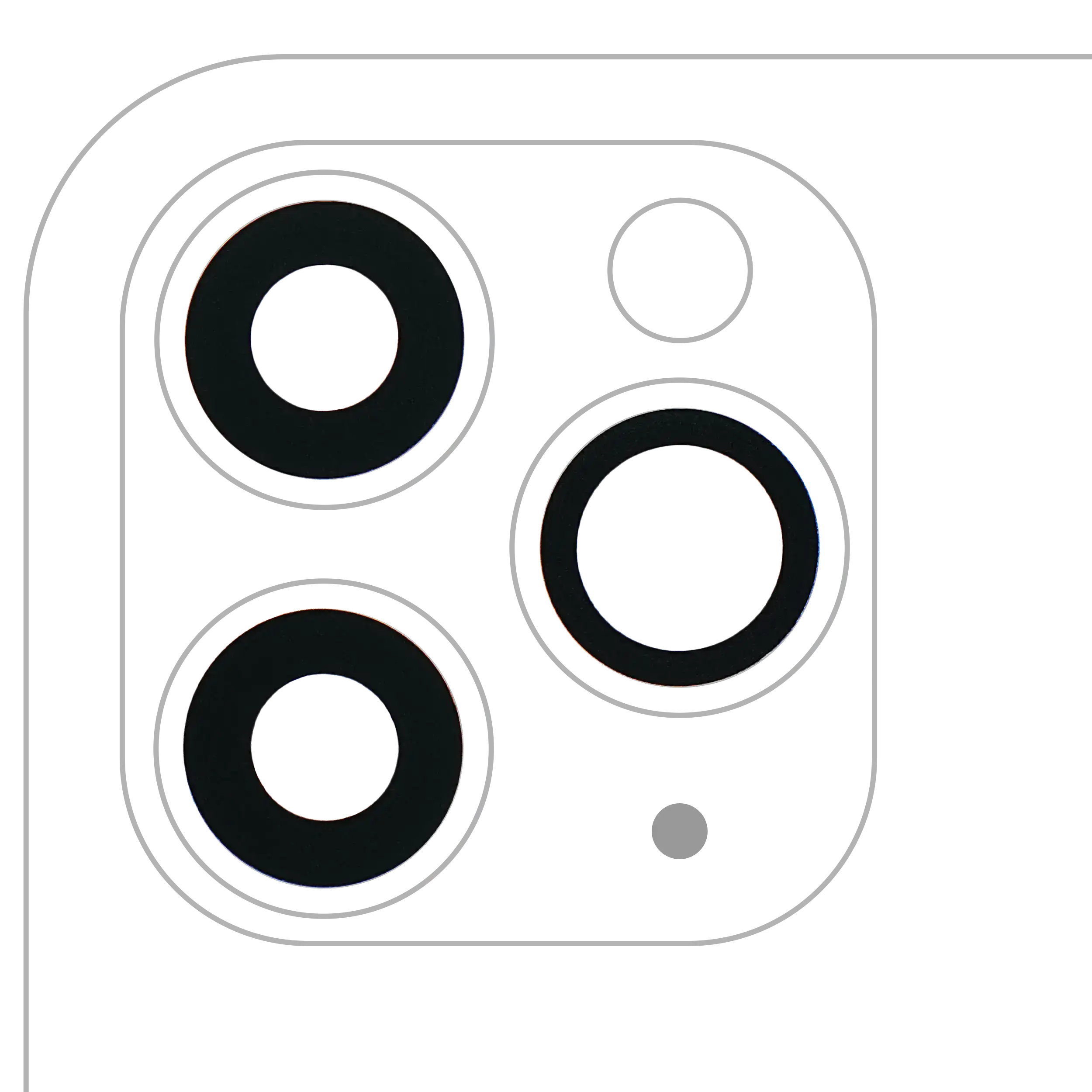 Camera Glass Back (Glass Only) with Adhesive Pad for iPhone 11 Pro/Pro Max, 3-Piece Set (10-Pack), Real Sapphire / Premium
