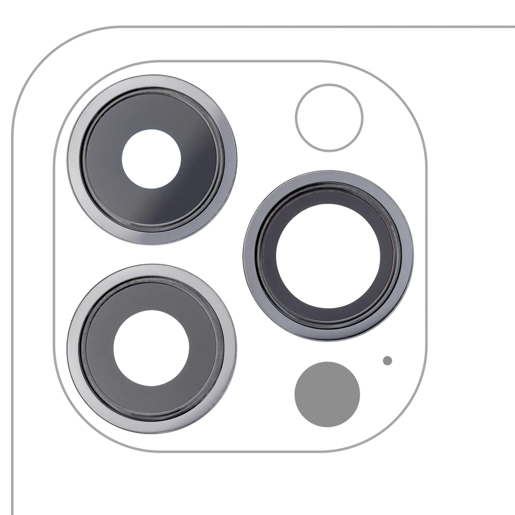 Rear Camera Lens with Holder & Frame for iPhone 13 Pro / 13 Pro Max (Graphite) (Real Sapphire / Premium)