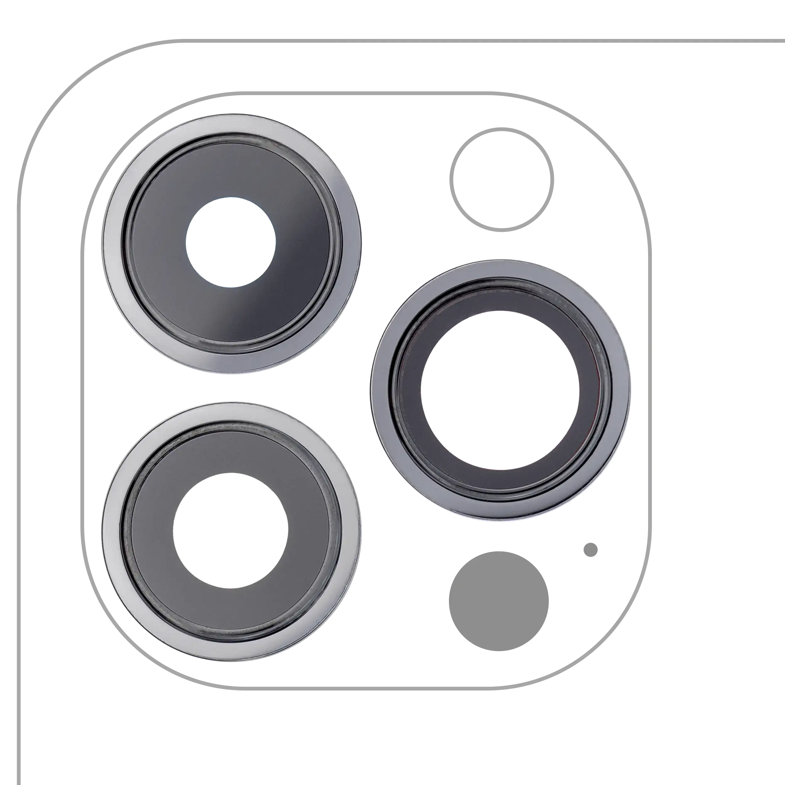 Rear Camera Lens with Holder & Frame for iPhone 13 Pro / 13 Pro Max (Graphite) (Real Sapphire / Premium)