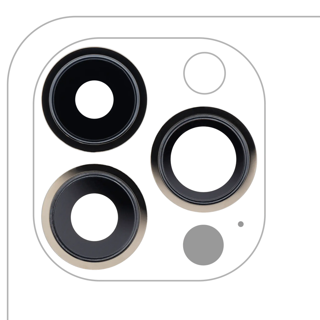 Rear Camera Lens with Holder and Frame for iPhone 13 Pro / 13 Pro Max (Gold) (Real Sapphire / Premium)