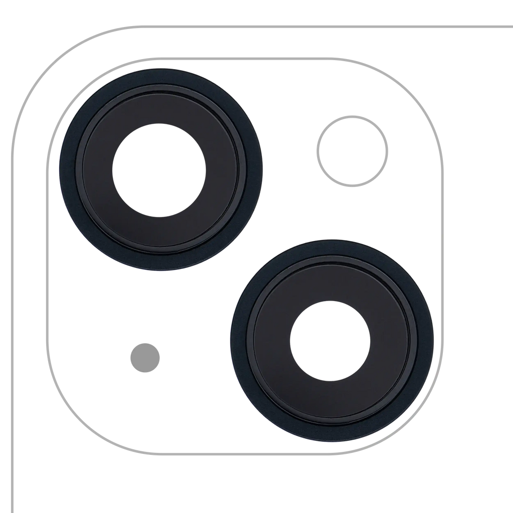 Rear Camera Lens with Holder and Frame for iPhone 13 / 13 Mini (2 pcs) (Real Sapphire / Premium) (Midnight)