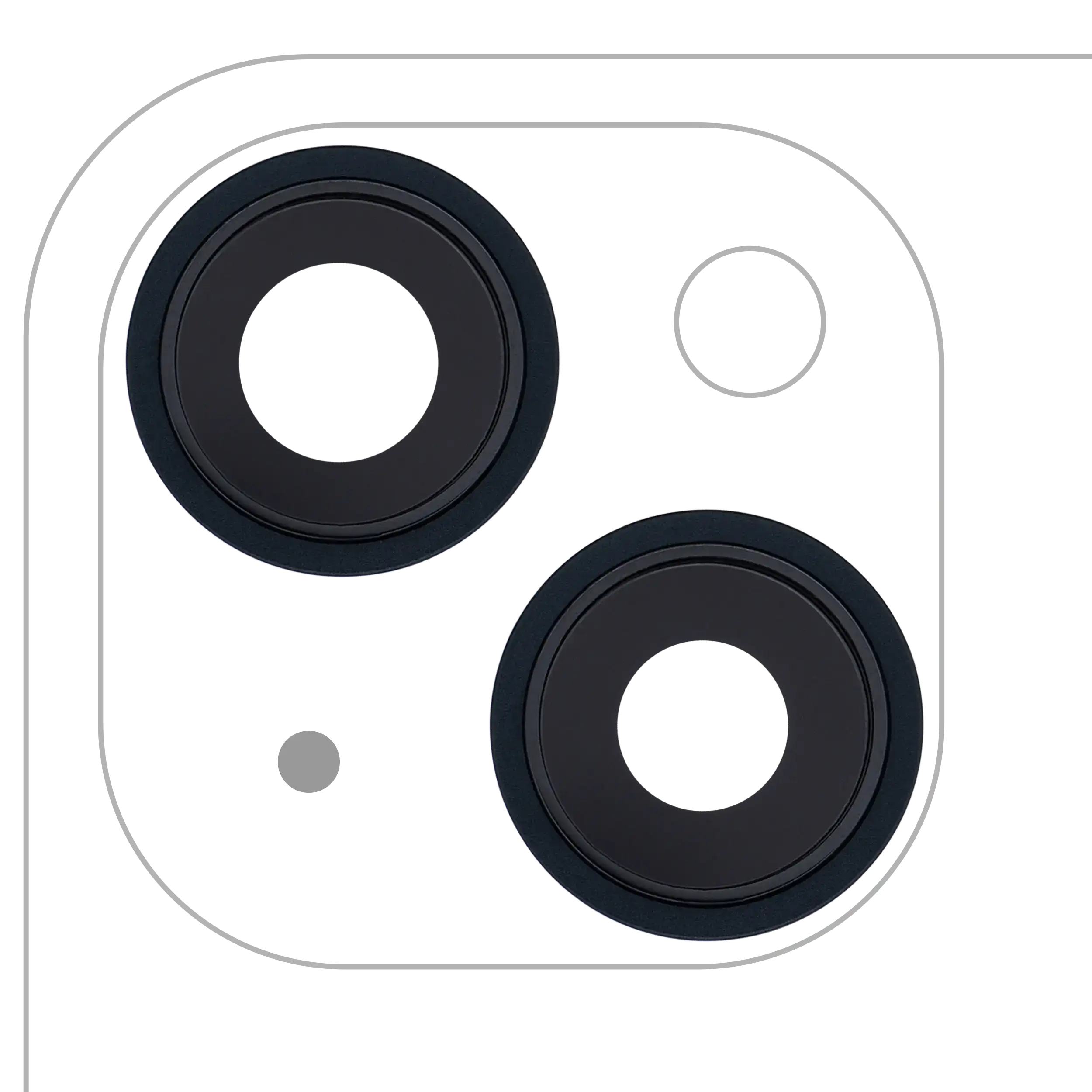 Rear Camera Lens with Holder and Frame for iPhone 13 / 13 Mini (2 pcs) (Real Sapphire / Premium) (Midnight)