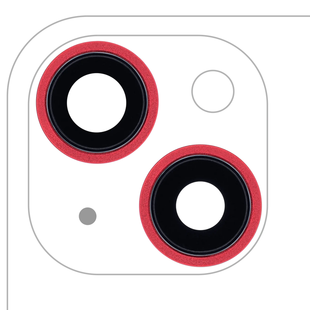 Kameralinse hinten mit Rahmen f. iPhone 13/13 Mini (2 St., Saphir, Premium, Rot)