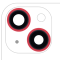 Kameralinse hinten mit Rahmen f. iPhone 13/13 Mini (2 St., Saphir, Premium, Rot)