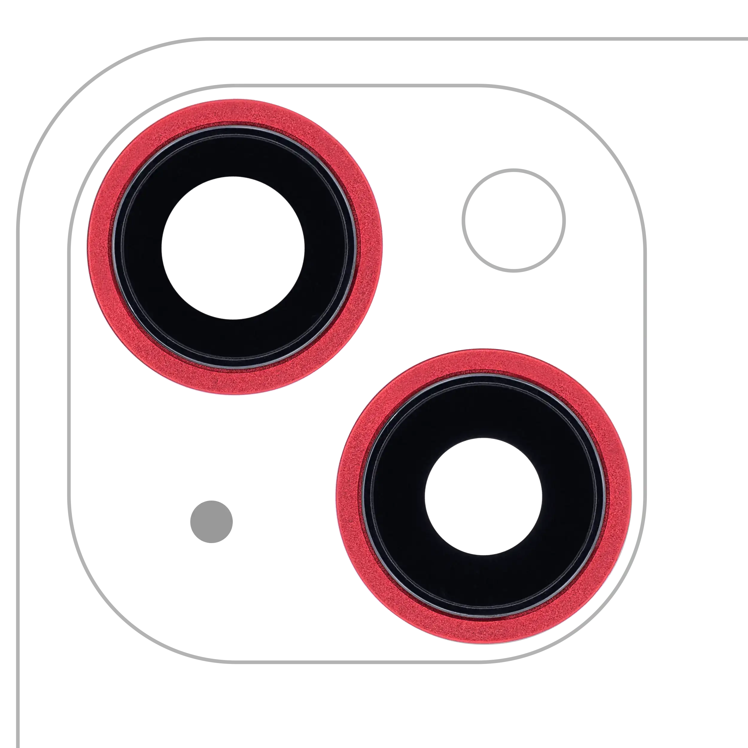 Kameralinse hinten mit Rahmen f. iPhone 13/13 Mini (2 St., Saphir, Premium, Rot)