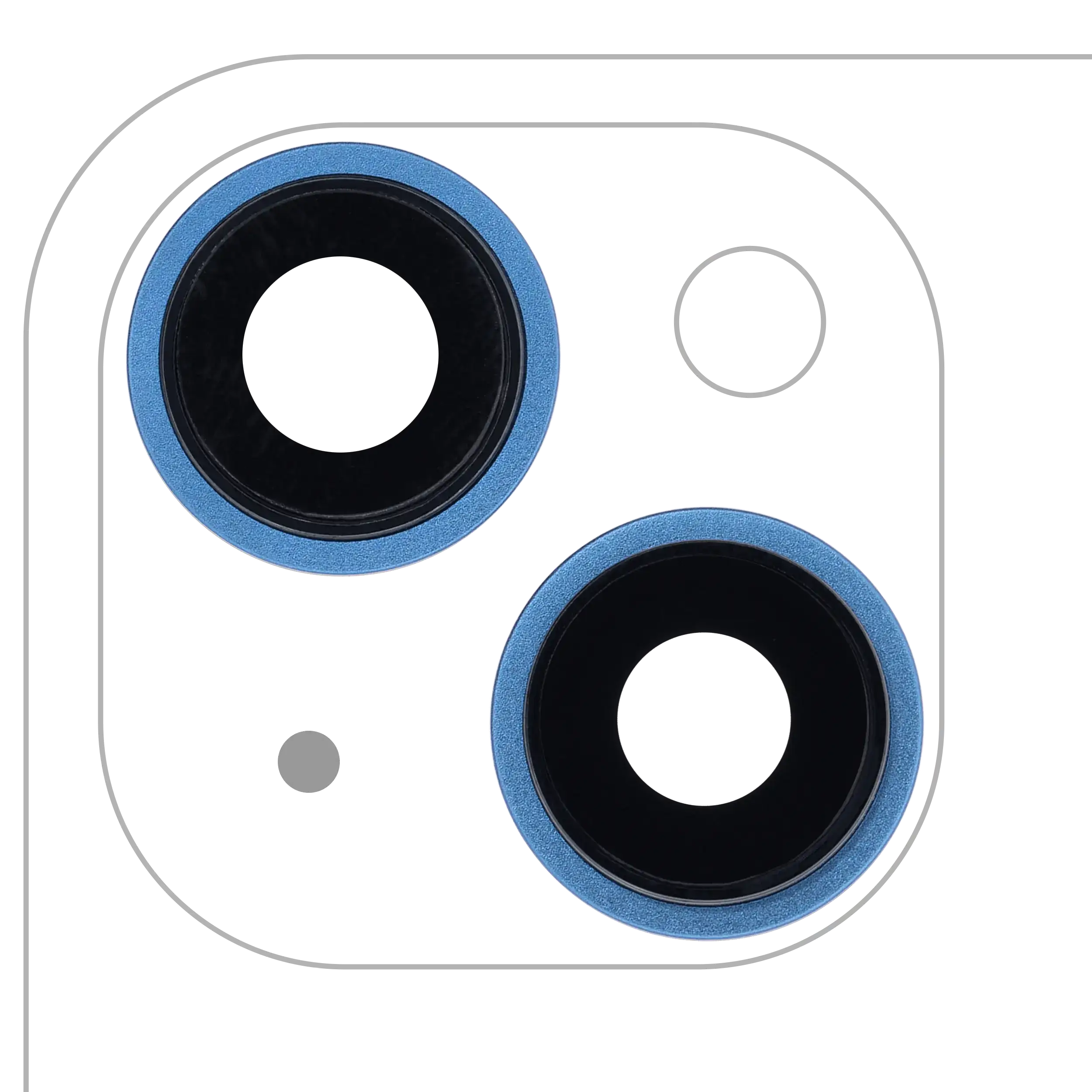 Rear Camera Lens with Holder and Frame for iPhone 13 / 13 Mini (2 pcs) (Real Sapphire Glass / Premium) (Blue)