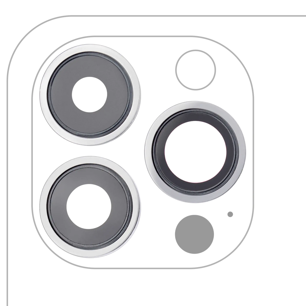 Rear Camera Lens with Holder and Frame for iPhone 13 Pro / 13 Pro Max (Aftermarket Plus) (Silver)
