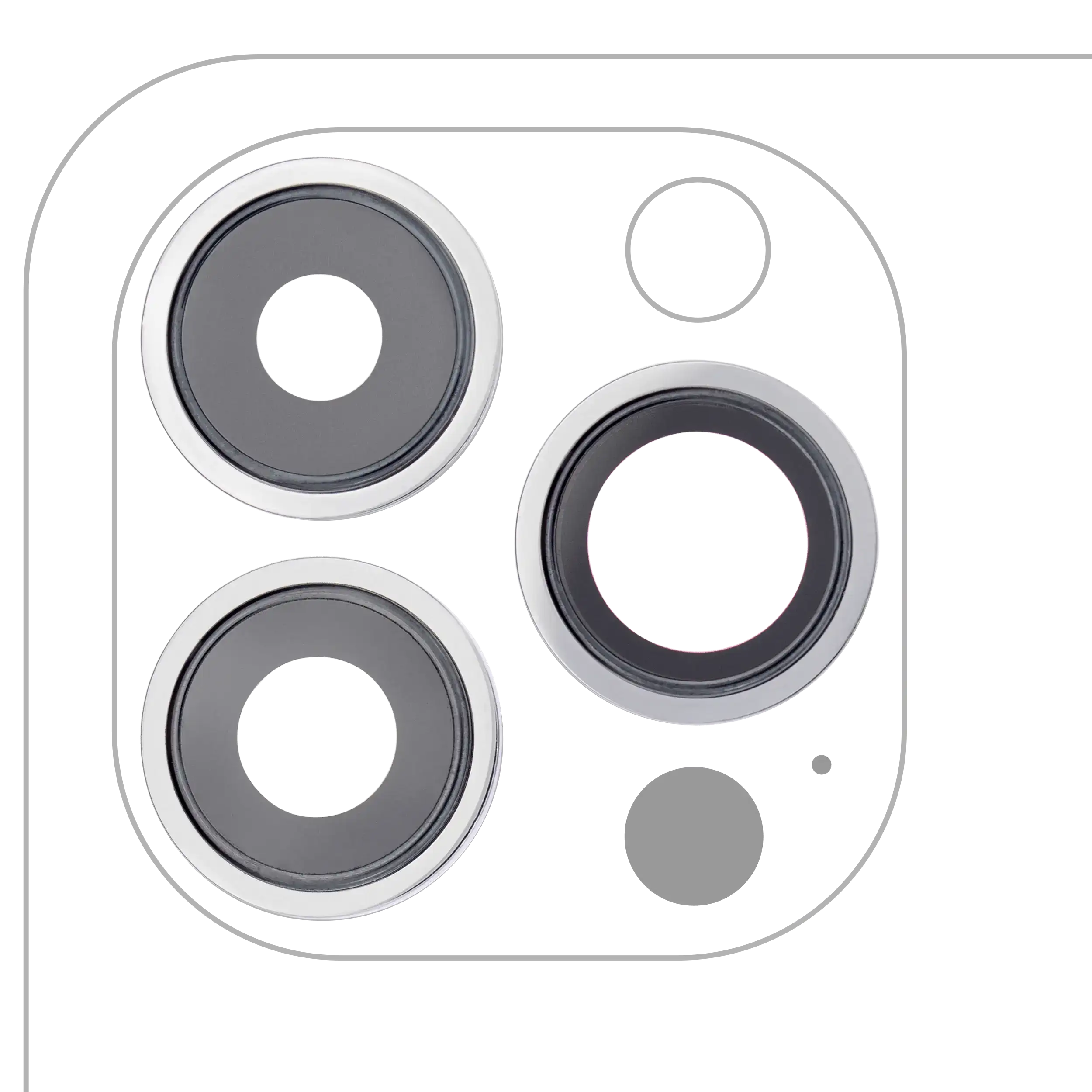 Rear Camera Lens with Holder and Frame for iPhone 13 Pro / 13 Pro Max (Aftermarket Plus) (Silver)