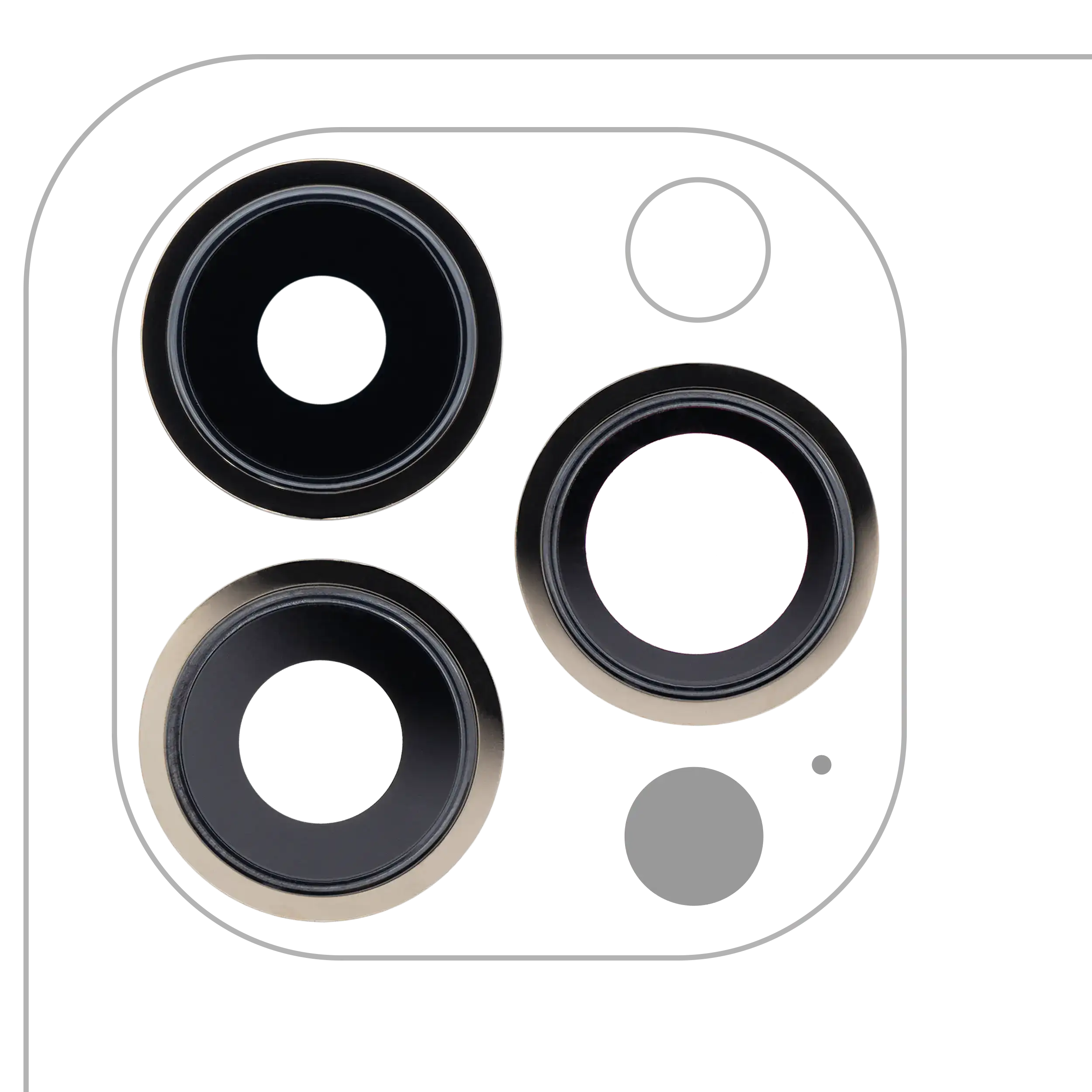 Kameralinse hinten mit Halterung/Rahmen für iPhone 13 Pro/Max, Gold, Aftermarket