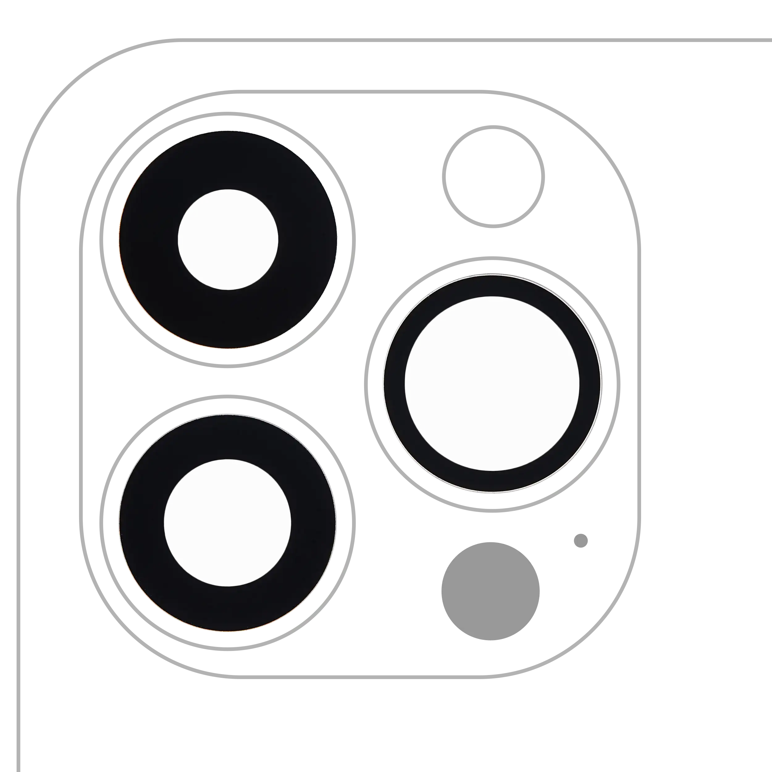 Rückkamera-Glasobjektiv mit Kleber für iPhone 13 Pro/Max Aftermarket 10er-Pack