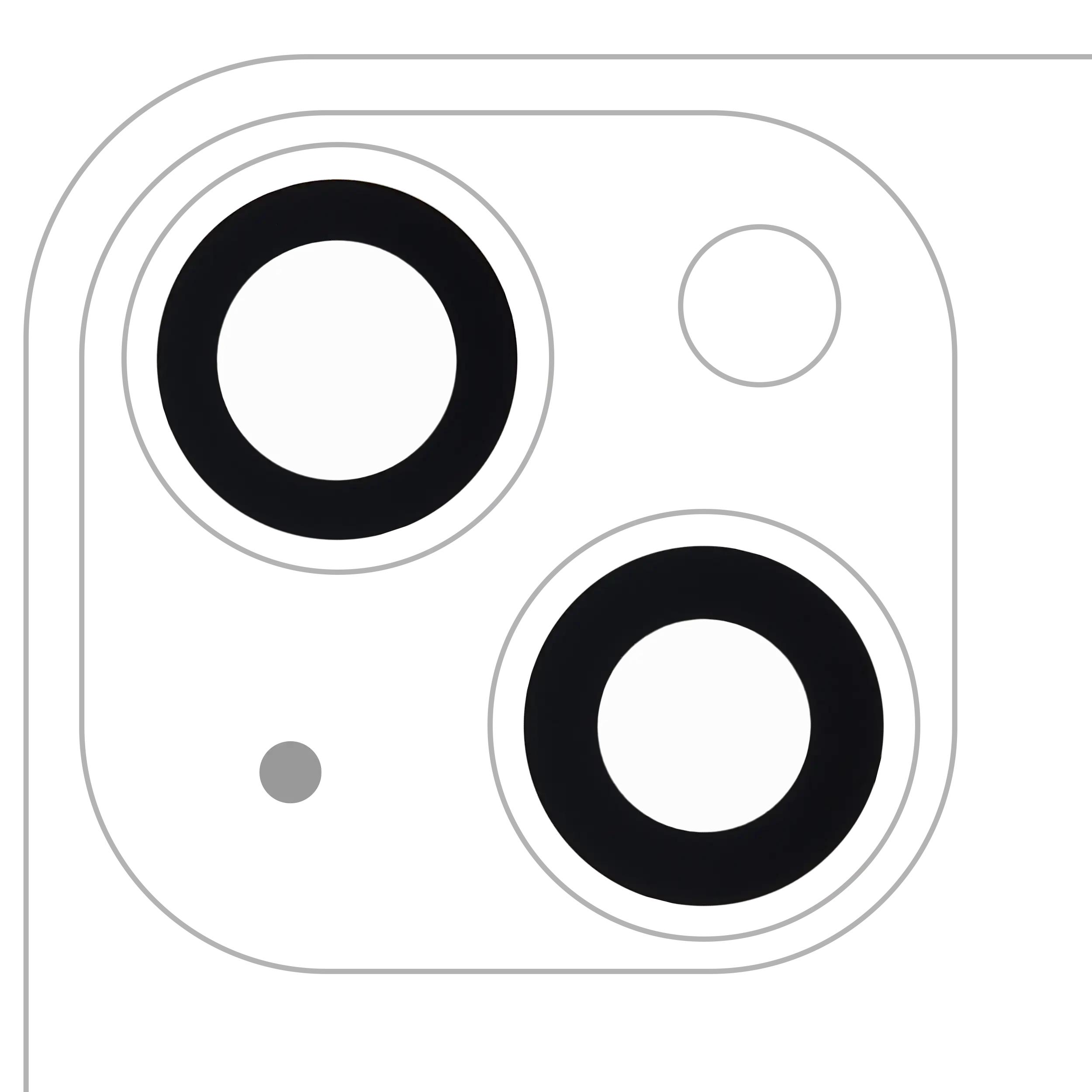 Kameralinse hinten Glas mit Kleber für iPhone 13/Mini Aftermarket Plus 2er-Set