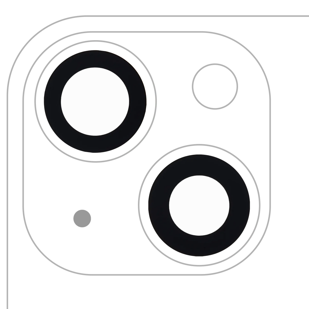 Rear Camera Glass Lens (Only Glass) with Adhesive for iPhone 13 / 13 Mini (Set of 2) (Aftermarket Plus)