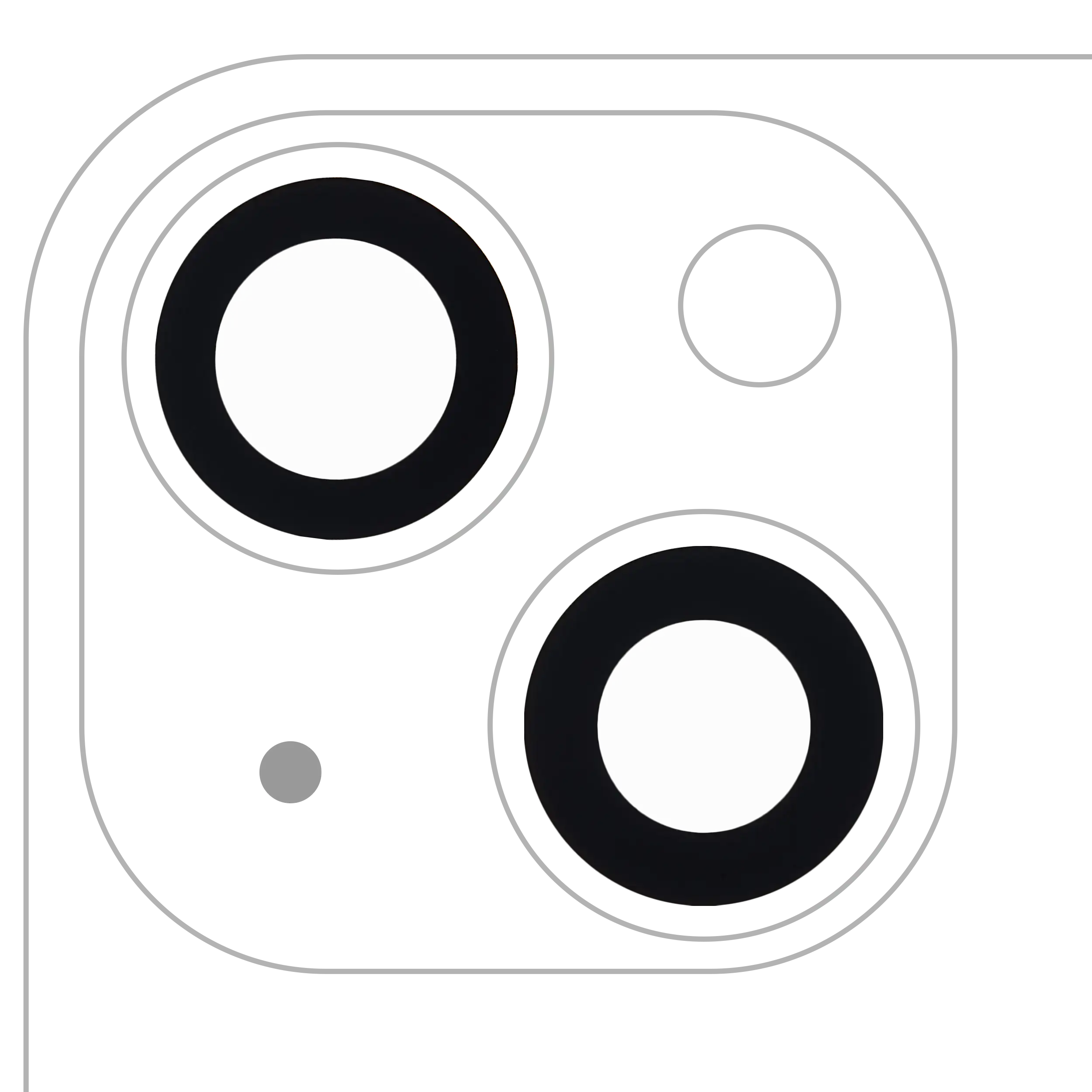 Rear Camera Glass Lens (Only Glass) with Adhesive for iPhone 13 / 13 Mini (Set of 2) (Aftermarket Plus)