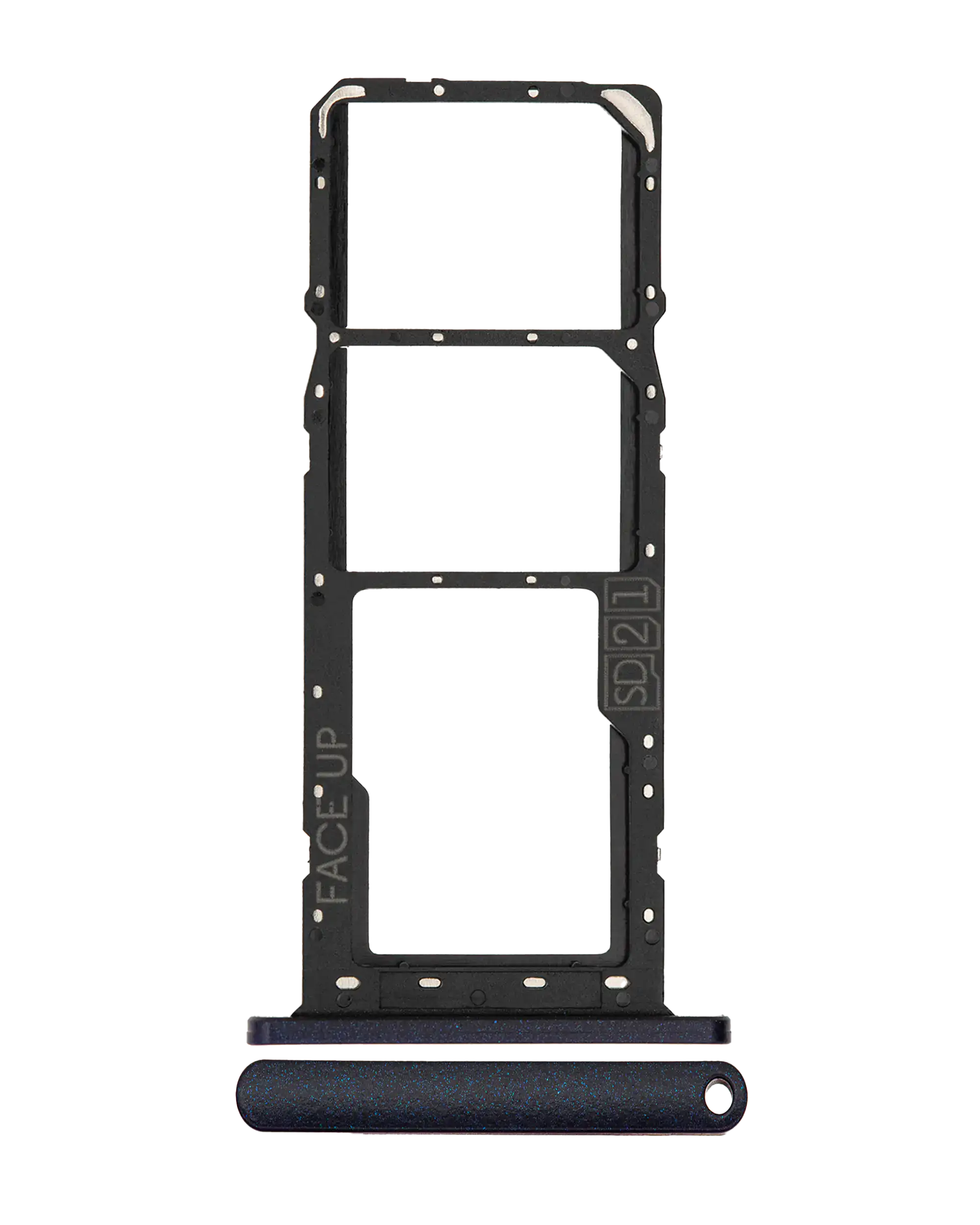 Dual SIM Card Holder for Motorola Moto E6S (XT2053 / 2020) in Peacock Blue