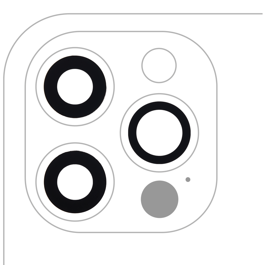 iPhone 12 Pro Kameralinse hinten Saphirglas mit Kleber 3er-Set