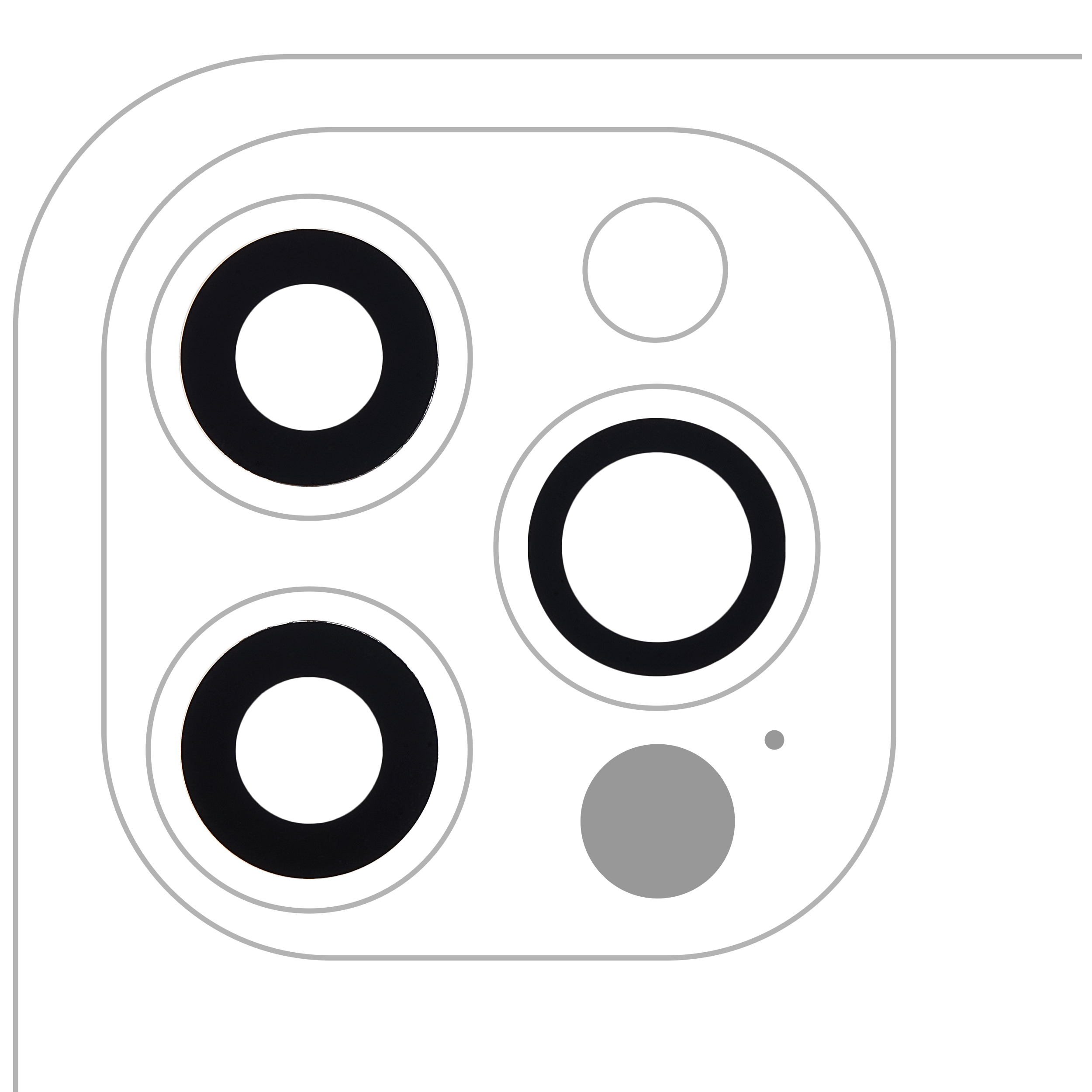 iPhone 12 Pro Kameralinse hinten Saphirglas mit Kleber 3er-Set
