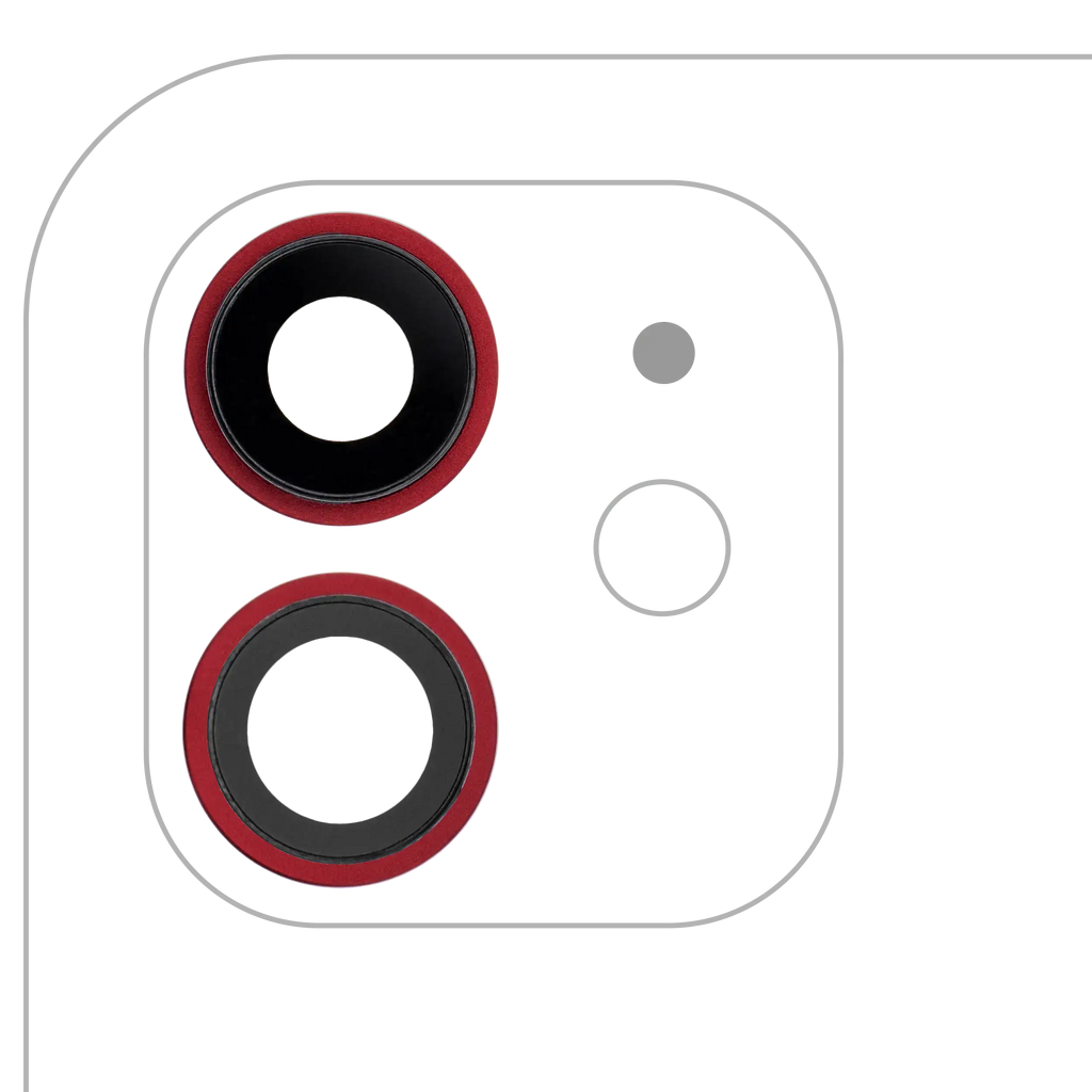 10x Kameralinse hinten-Set für iPhone 12/12 Mini (Rot, Aftermarket Plus)