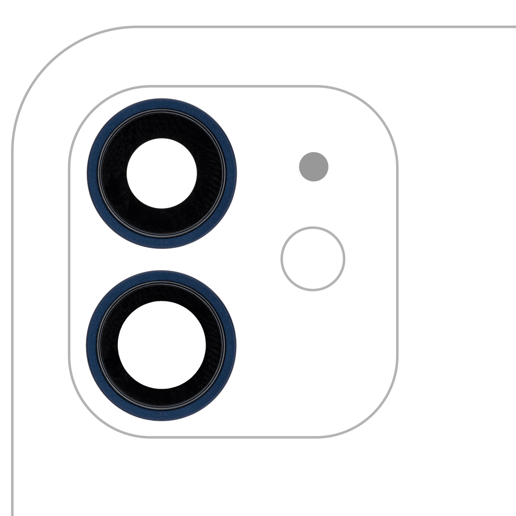 Rear Camera Lens with Holder and Frame for iPhone 12 / 12 Mini (Aftermarket Plus) (Blue) (10-Pack)