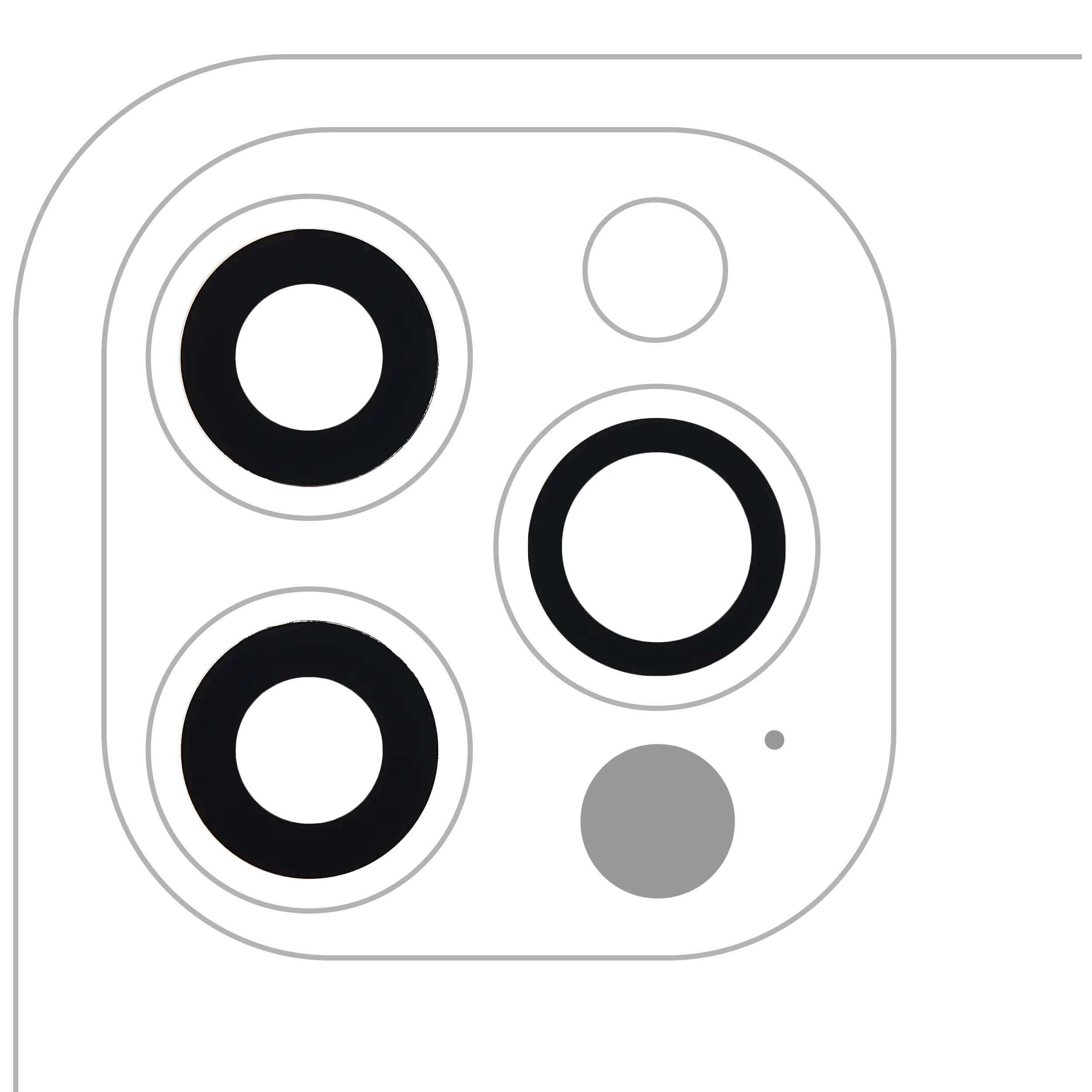 Rear Camera Glass (Glass Only) with Adhesive for iPhone 12 Pro (3-Pack) (Aftermarket Plus) (10-Pack)