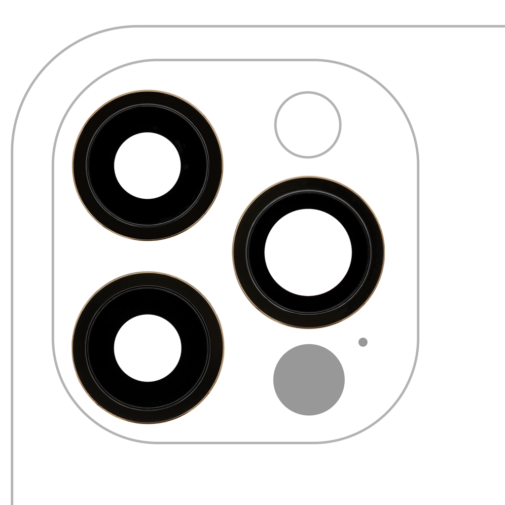Kameralinse hinten mit Halterung & Rahmen für iPhone 12 Pro Gold Aftermarket Plu