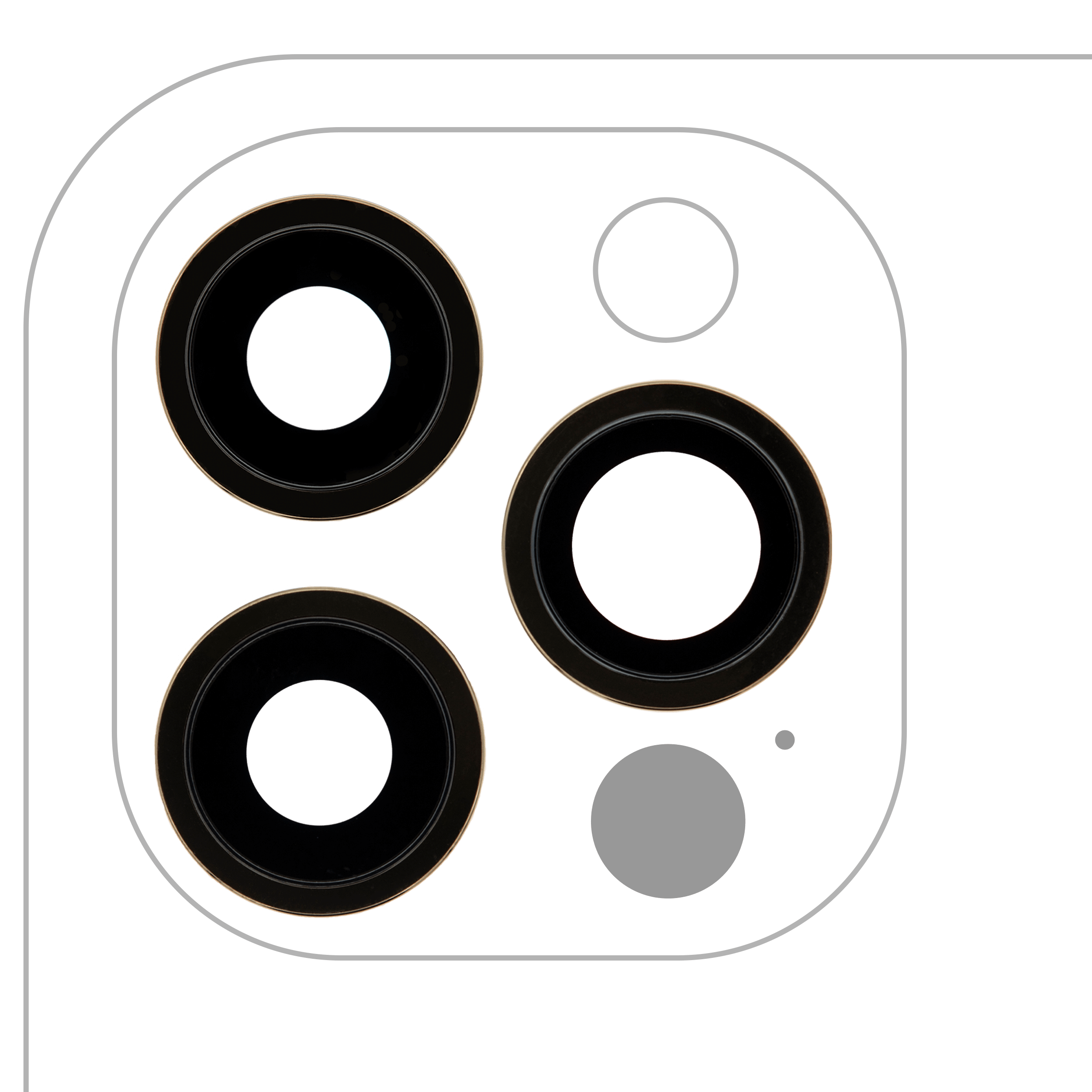 Kameralinse hinten mit Halterung & Rahmen für iPhone 12 Pro Gold Aftermarket Plu