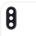 Kameralinse hinten m. Halterung+Rahmen für iPhone X Aftermarket Plus Silber 10er