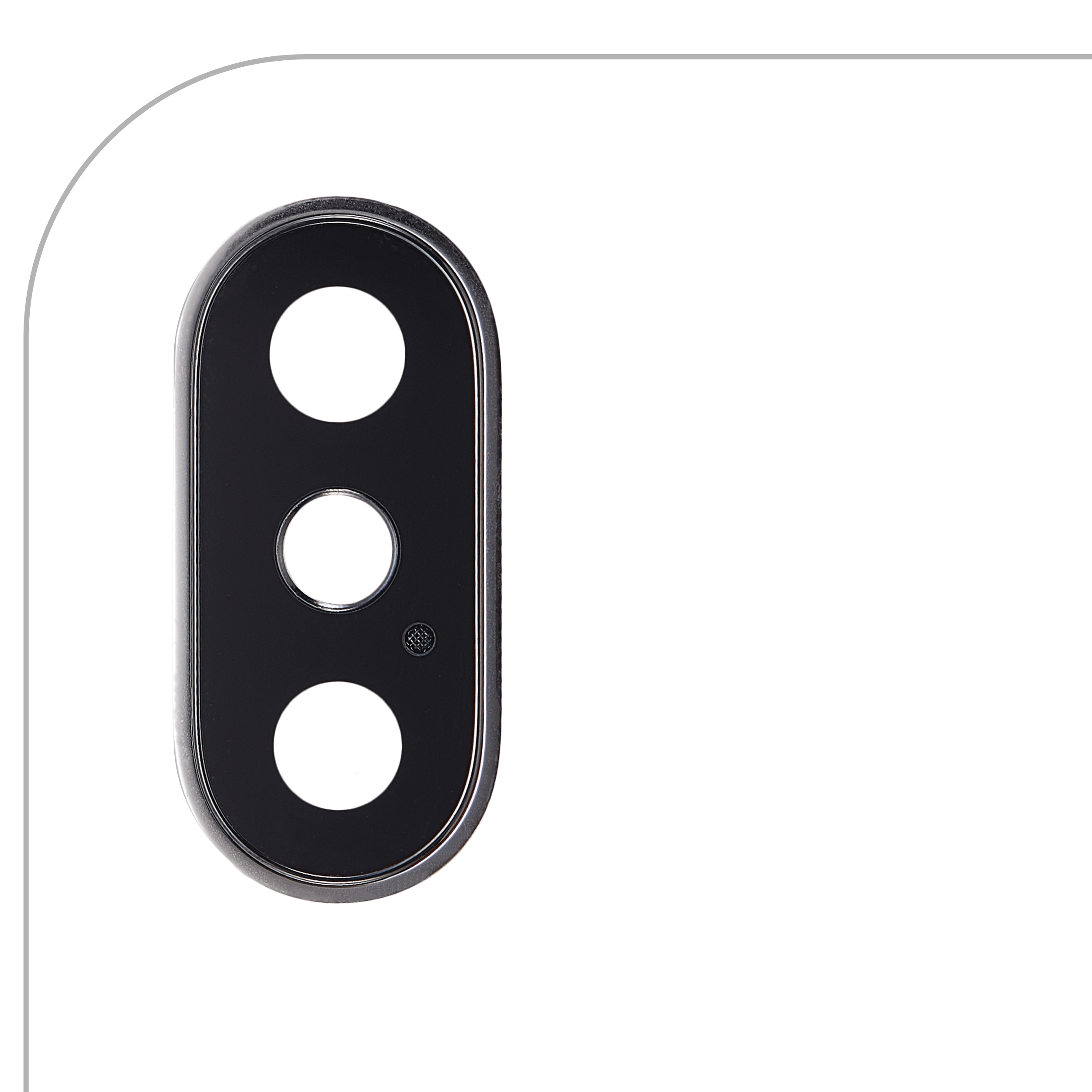 Rear Camera Lens with Holder and Frame for iPhone X (Aftermarket Plus) (Silver) (10-Pack)