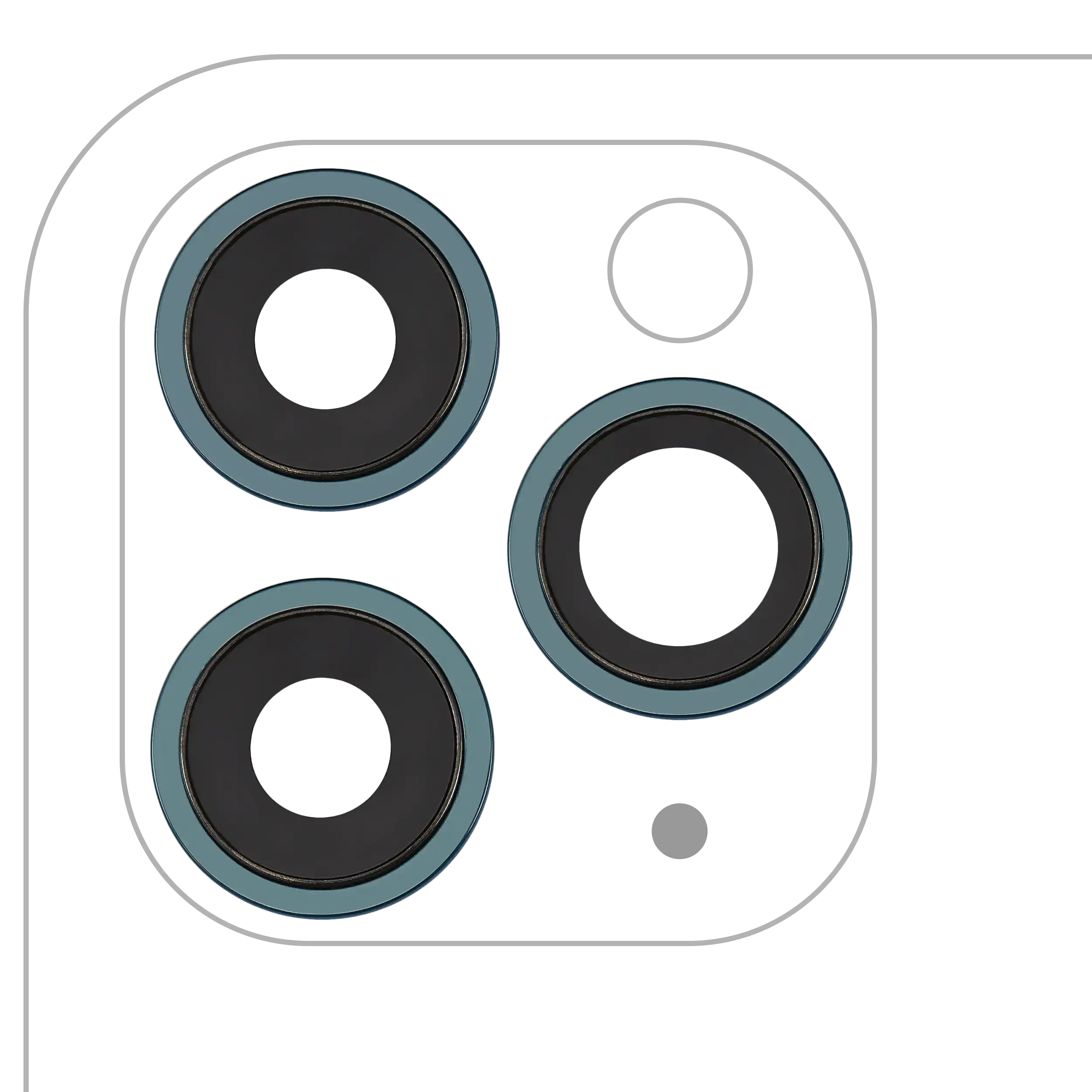 Kameralinse hinten Set (3-teilig) iPhone 11 Pro/Pro Max, Saphir Premium, Grün