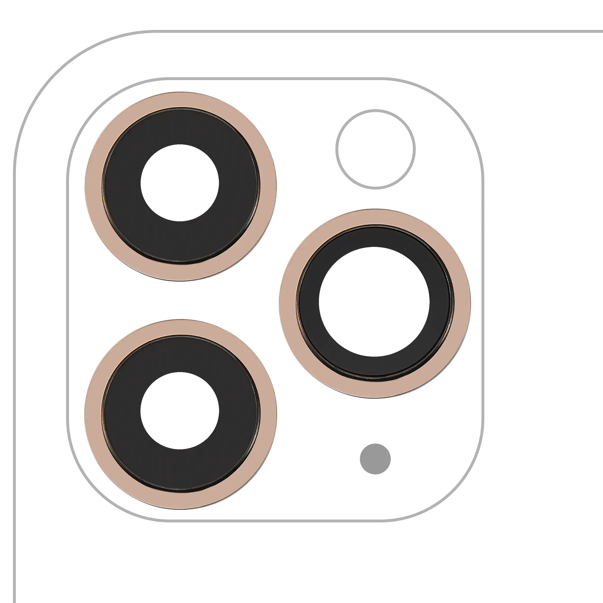 Kameralinse hinten mit Rahmen für iPhone 11 Pro/Pro Max (Gold, Saphirglas)