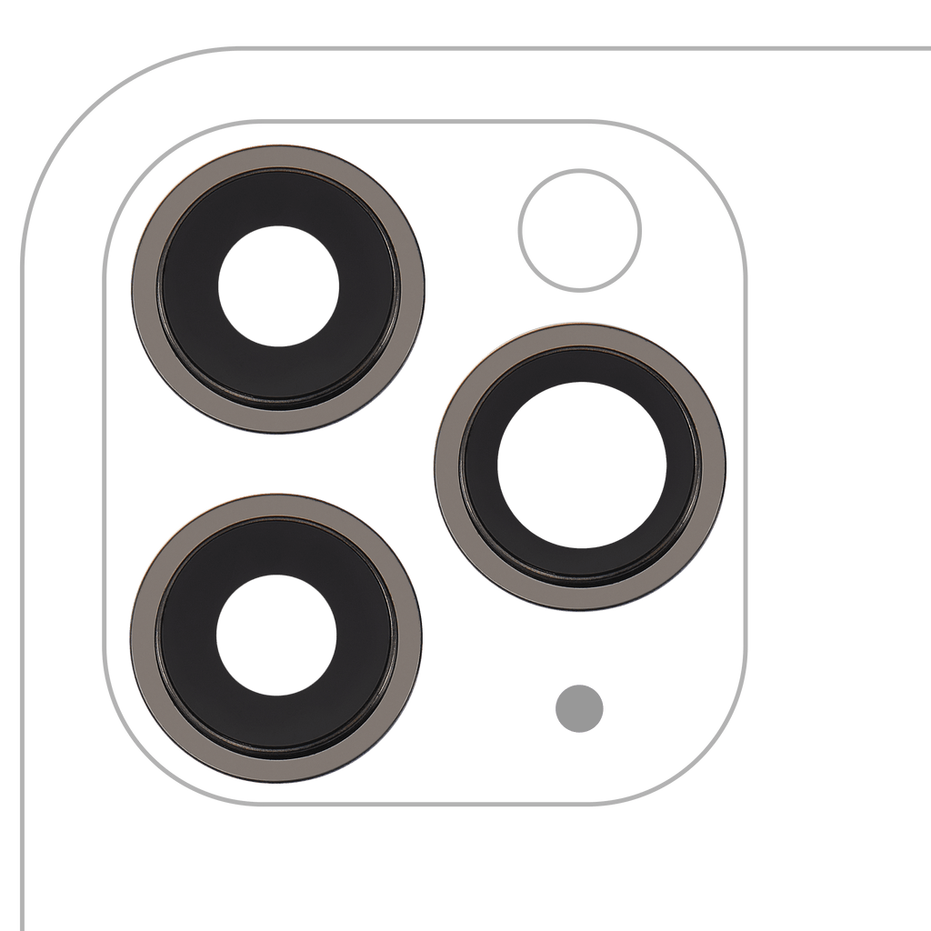 Rear Camera Lens with Holder and Bezel for iPhone 11 Pro / Pro Max (3-piece set) (Real Sapphire / Premium) (Black)