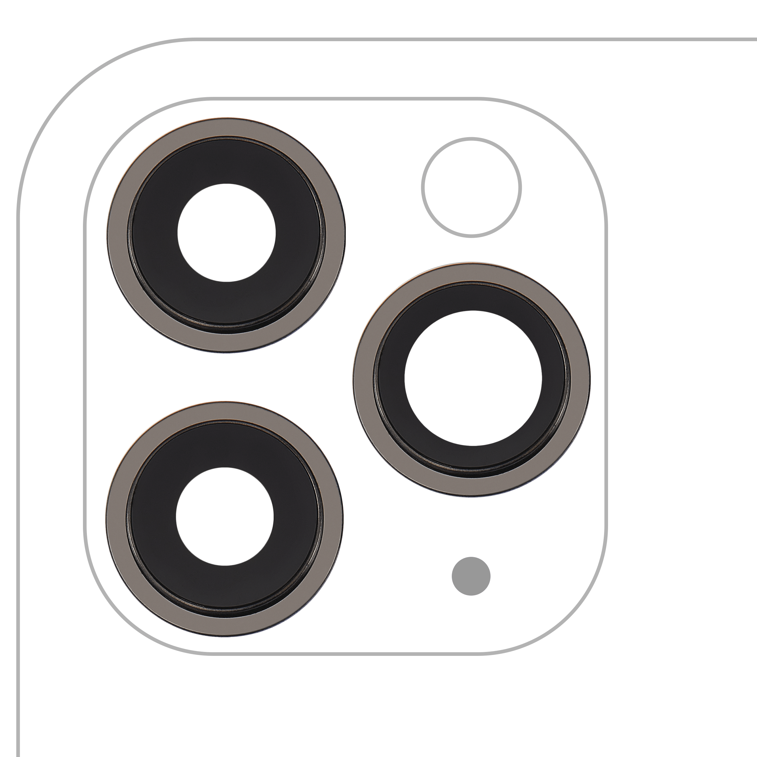 Rear Camera Lens with Holder and Bezel for iPhone 11 Pro / Pro Max (3-piece set) (Real Sapphire / Premium) (Black)
