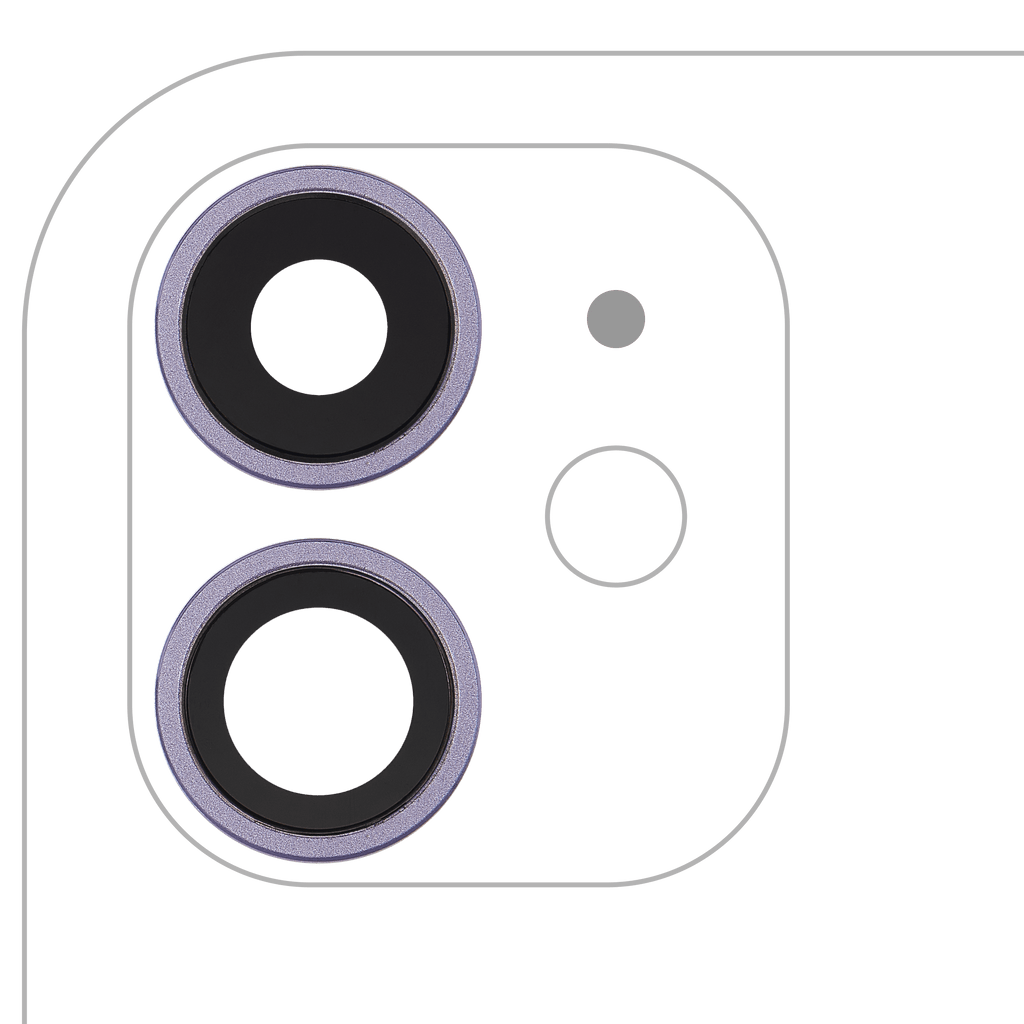 Kameralinse hinten für iPhone 11, 2-teilig, Premium, Lila